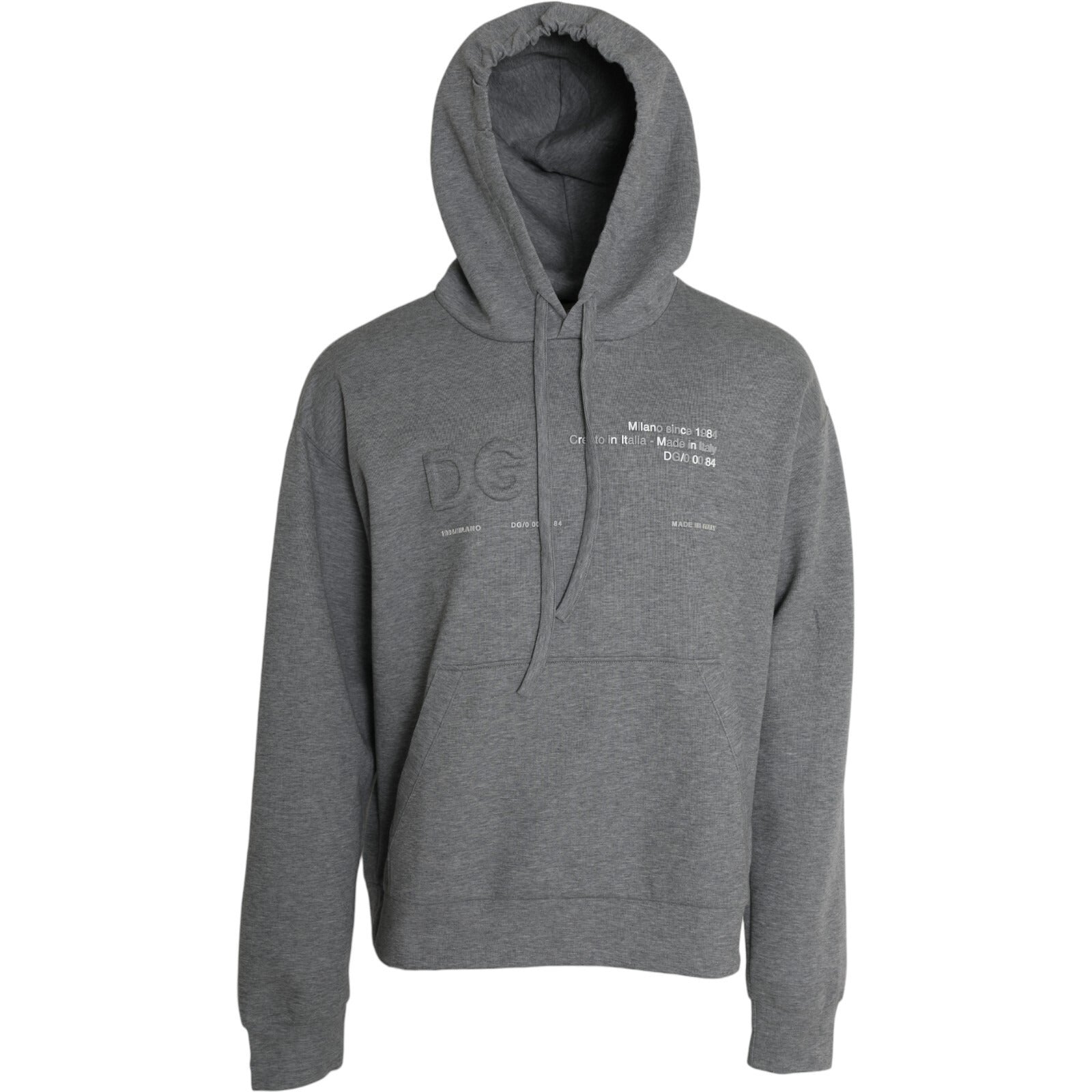 Dolce & Gabbana Gray Logo Cotton Hooded Sweatshirt Men's Sweater (Pre-Owned)