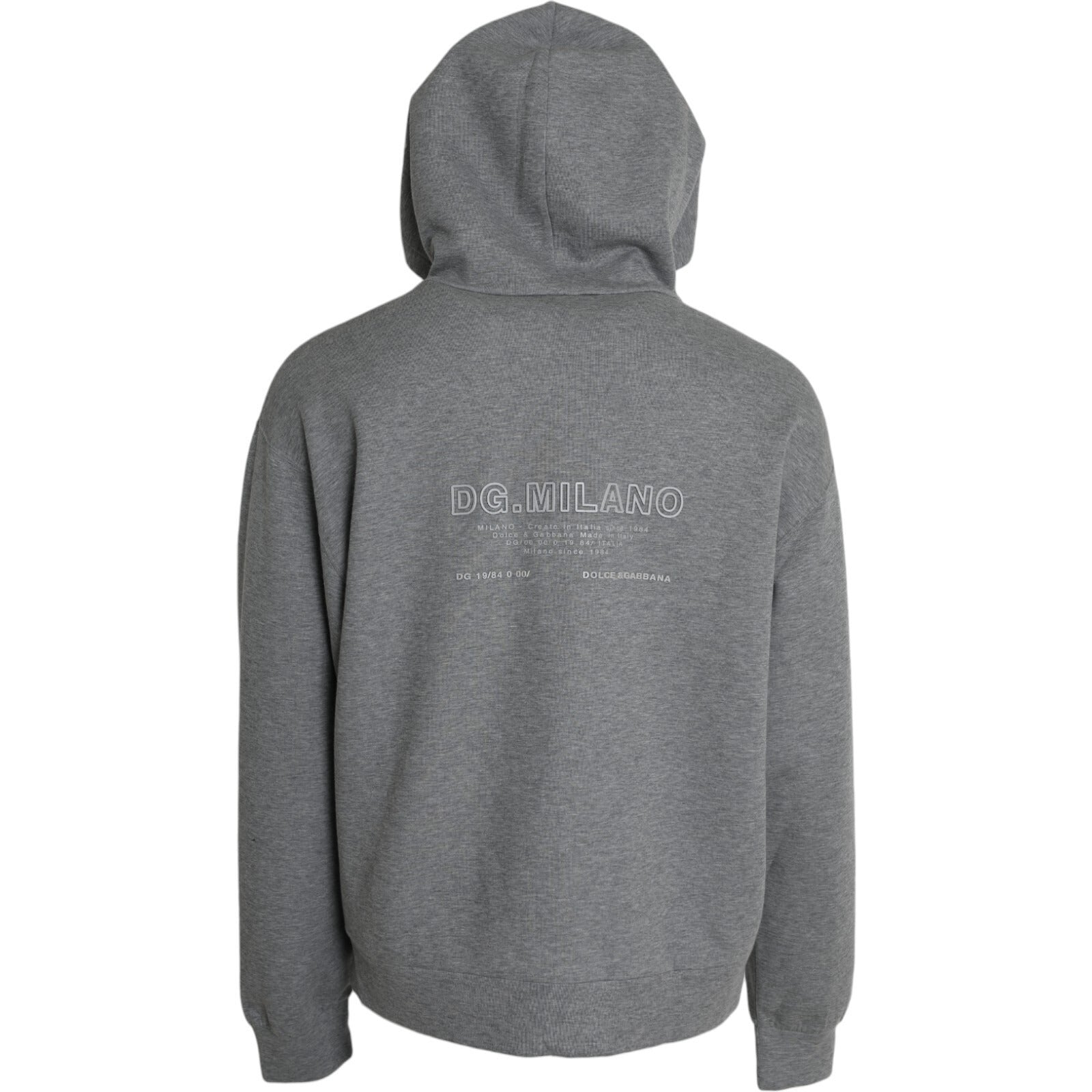 Dolce & Gabbana Gray Logo Cotton Hooded Sweatshirt Men's Sweater (Pre-Owned)