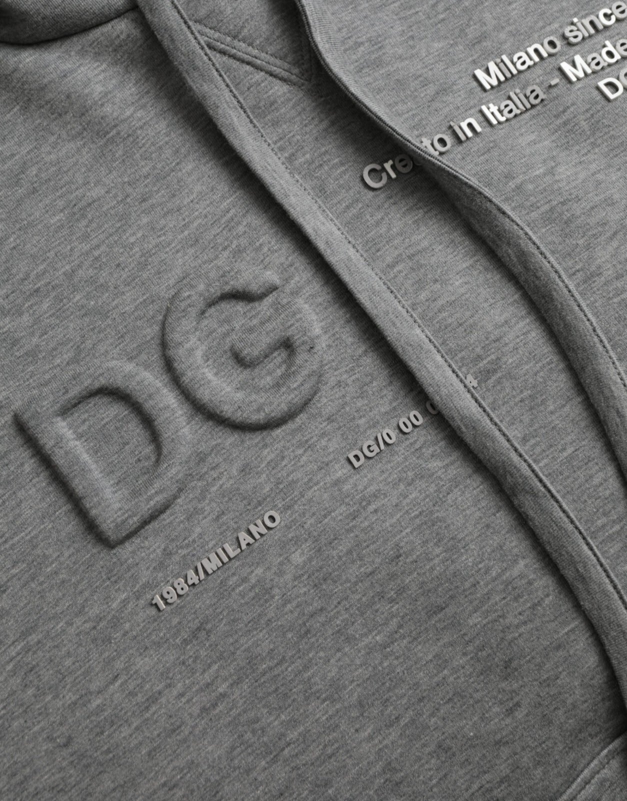 Dolce & Gabbana Gray Logo Cotton Hooded Sweatshirt Men's Sweater (Pre-Owned)