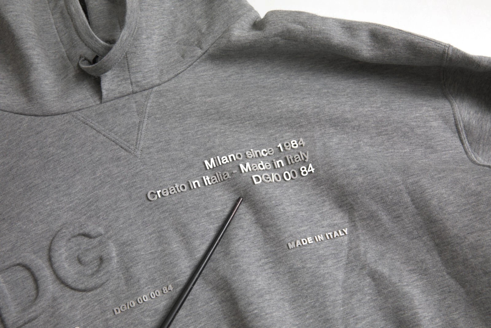 Dolce & Gabbana Gray Logo Cotton Hooded Sweatshirt Men's Sweater (Pre-Owned)