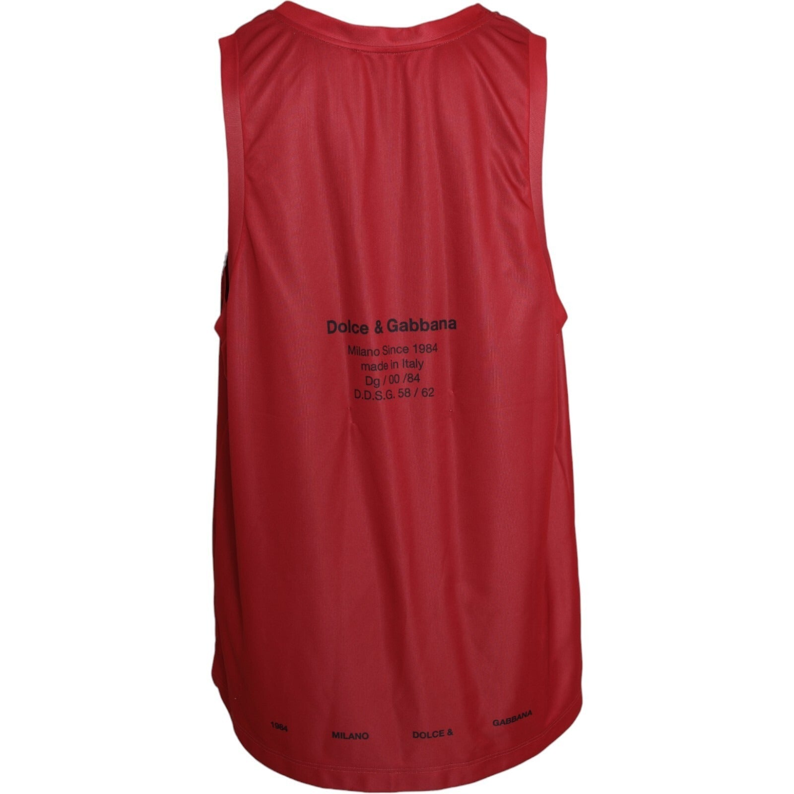 Dolce & Gabbana Red Leopard Print Sleeveless Men Tank Men's T-shirt (Pre-Owned)