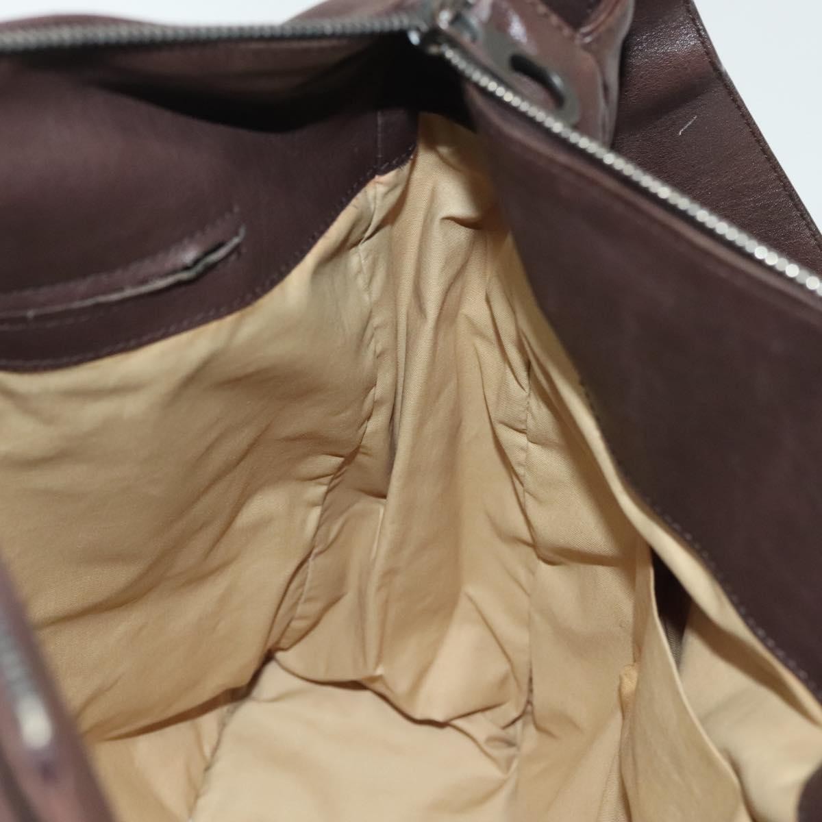Bottega Veneta Intrecciato Shoulder Leather Brown Leather Shoulder Bag Bag (Pre-Owned)