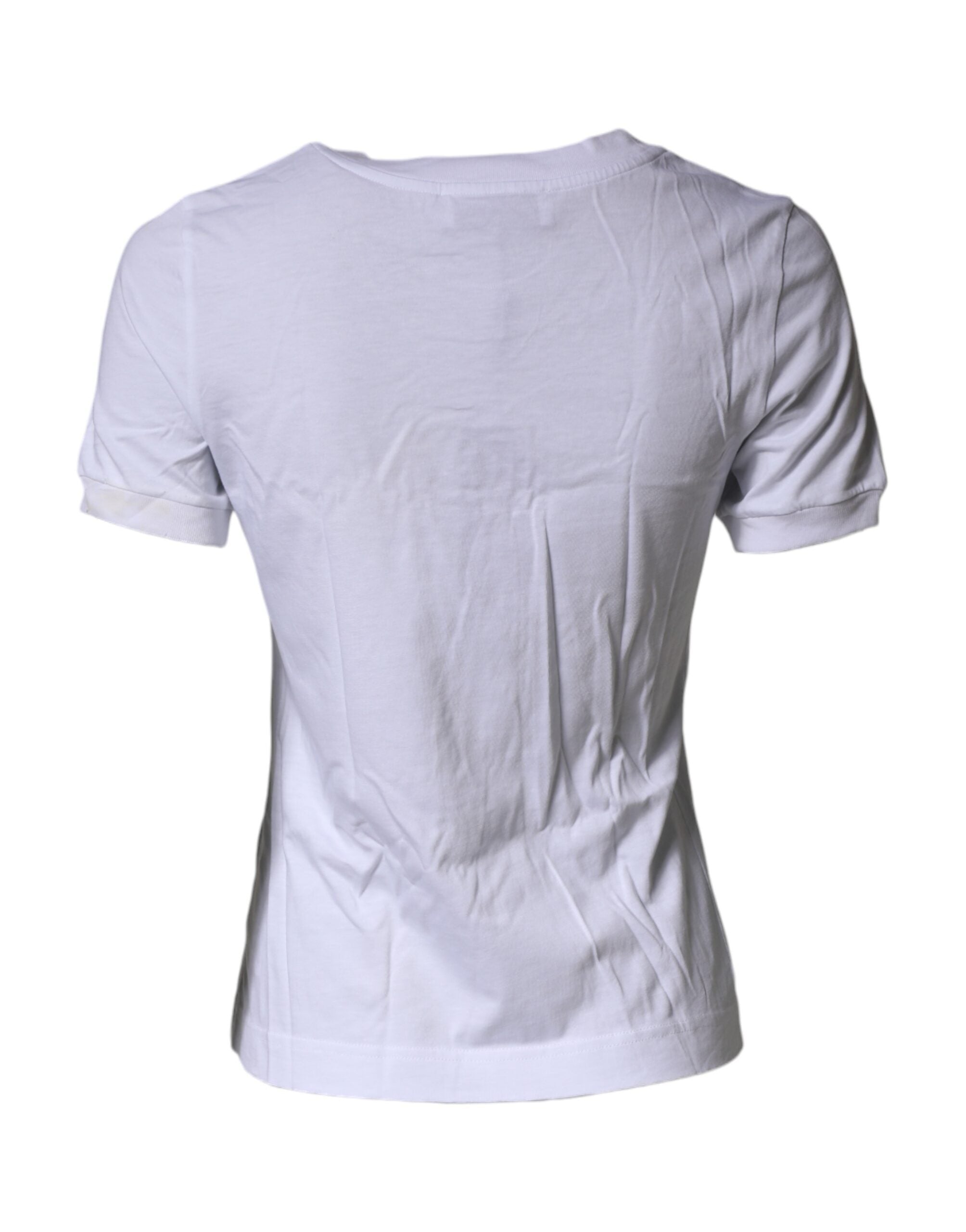 Dolce & Gabbana White DG Logo Crew Neck Short Sleeves Women's T-shirt (Pre-Owned)