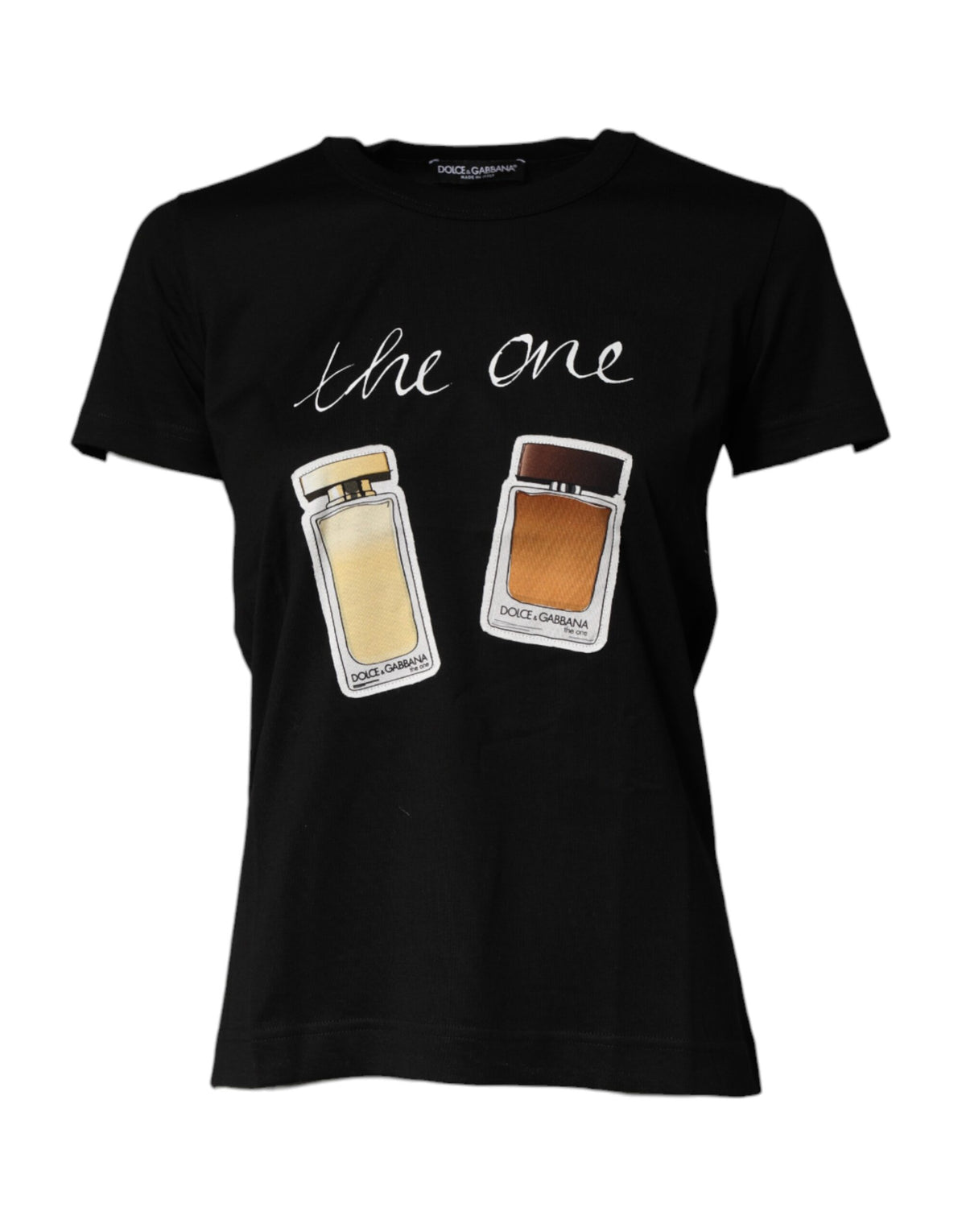 Dolce & Gabbana Black Graphic Crew Neck Short Sleeves Women's T-shirt (Pre-Owned)