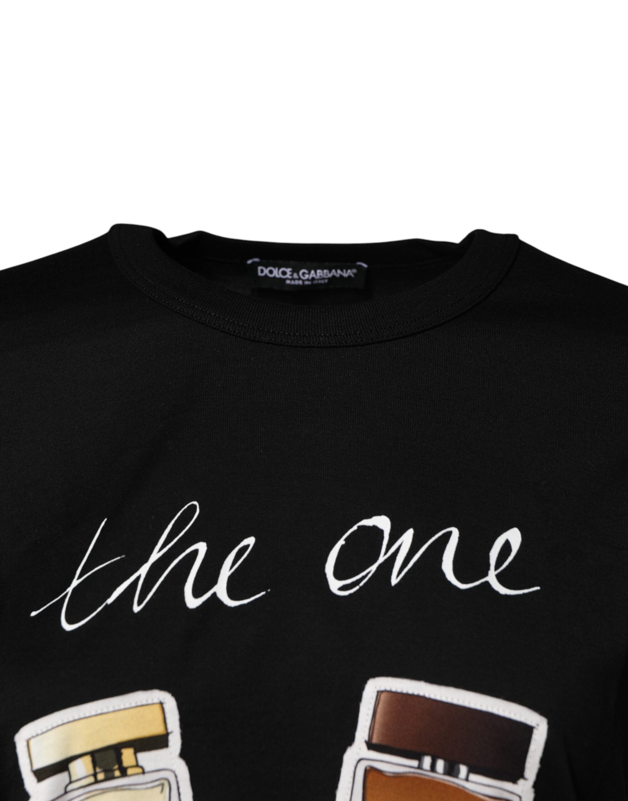 Dolce & Gabbana Black Graphic Crew Neck Short Sleeves Women's T-shirt (Pre-Owned)