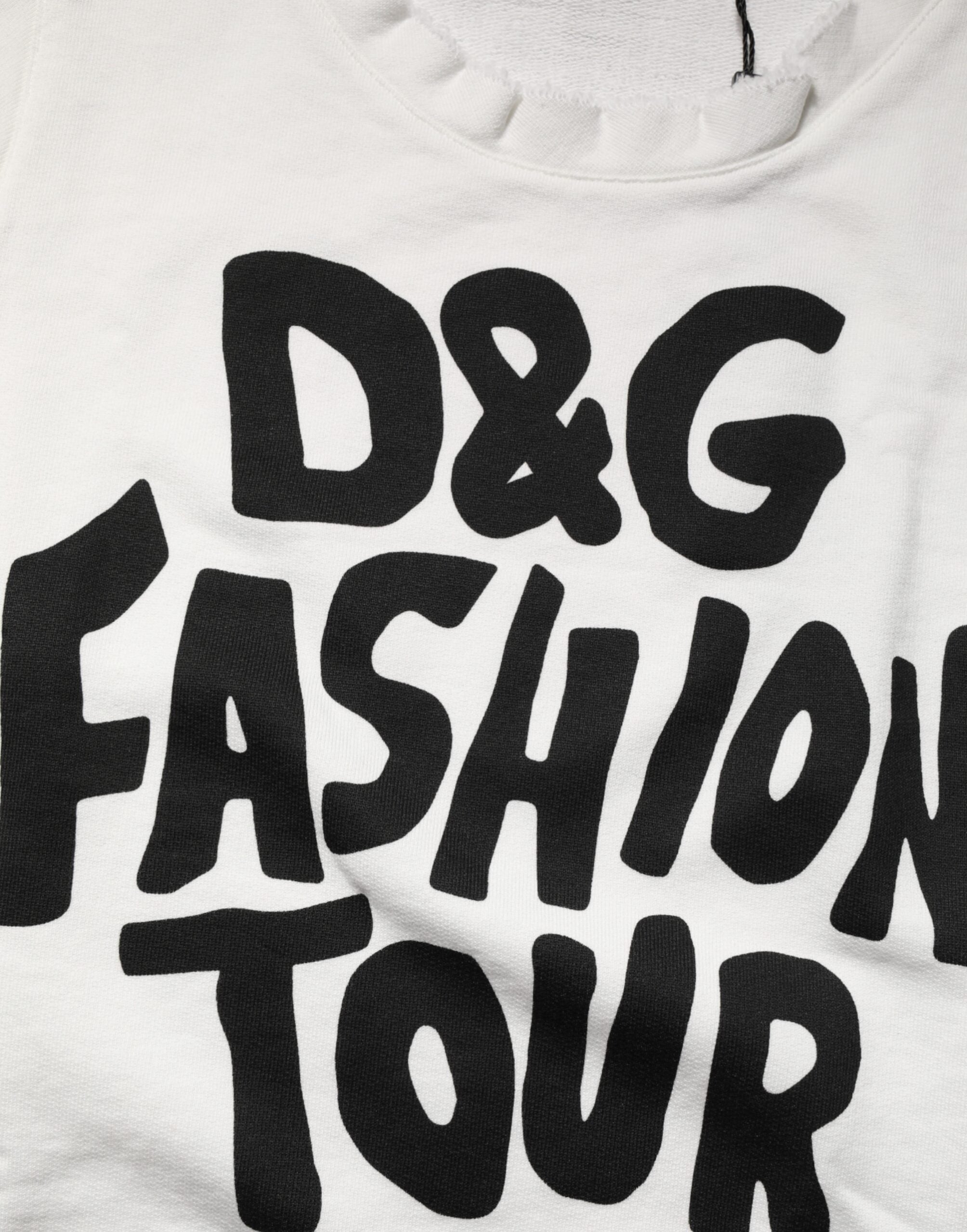 Dolce & Gabbana White Graphic CrewNeck Sleeveless Tank Women's T-shirt