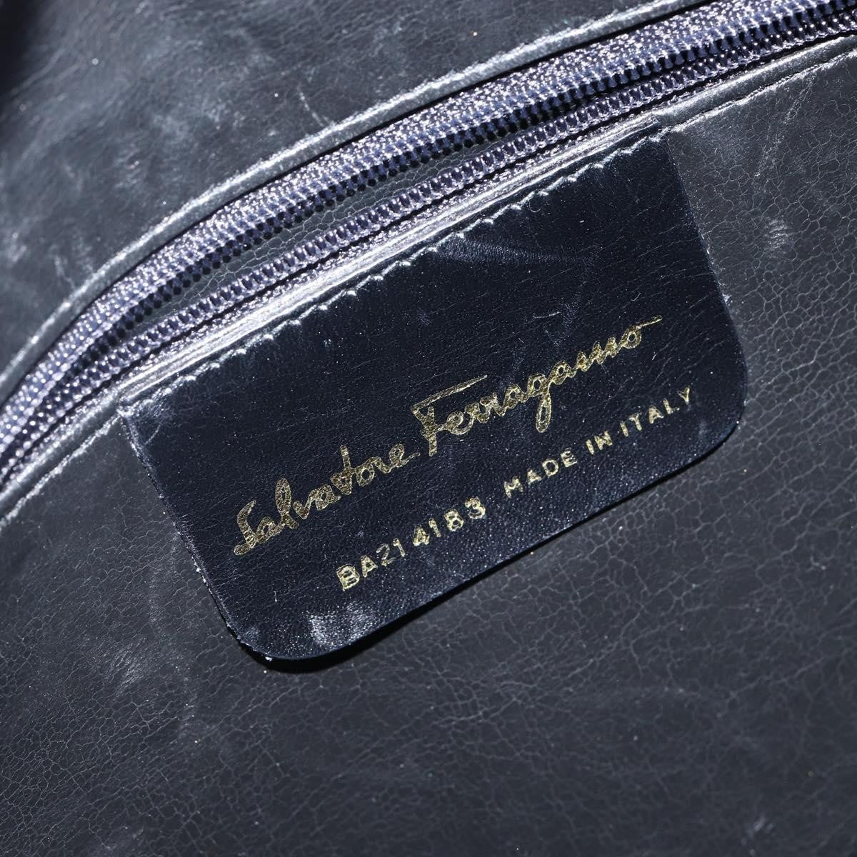 Salvatore Ferragamo Vala Leather Black Leather Shoulder Bag Bag (Pre-Owned)