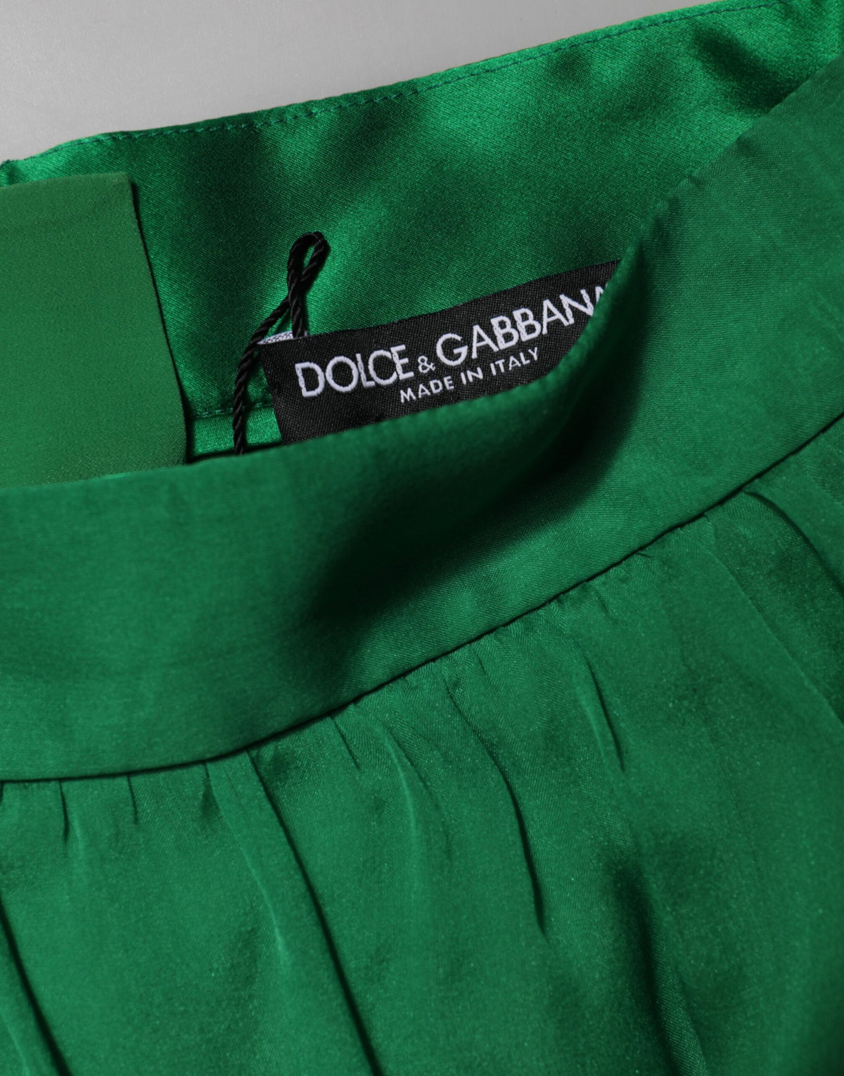 Dolce & Gabbana Green Silk High Waist Women Hot Pants Women's Shorts (Pre-Owned)