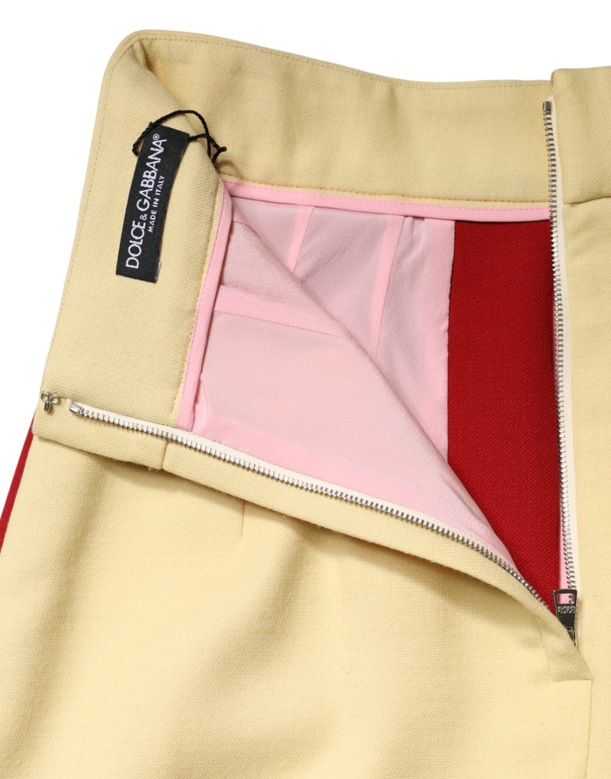 Dolce & Gabbana Multicolor Wool Casual High Waist Mini Women's Skirt