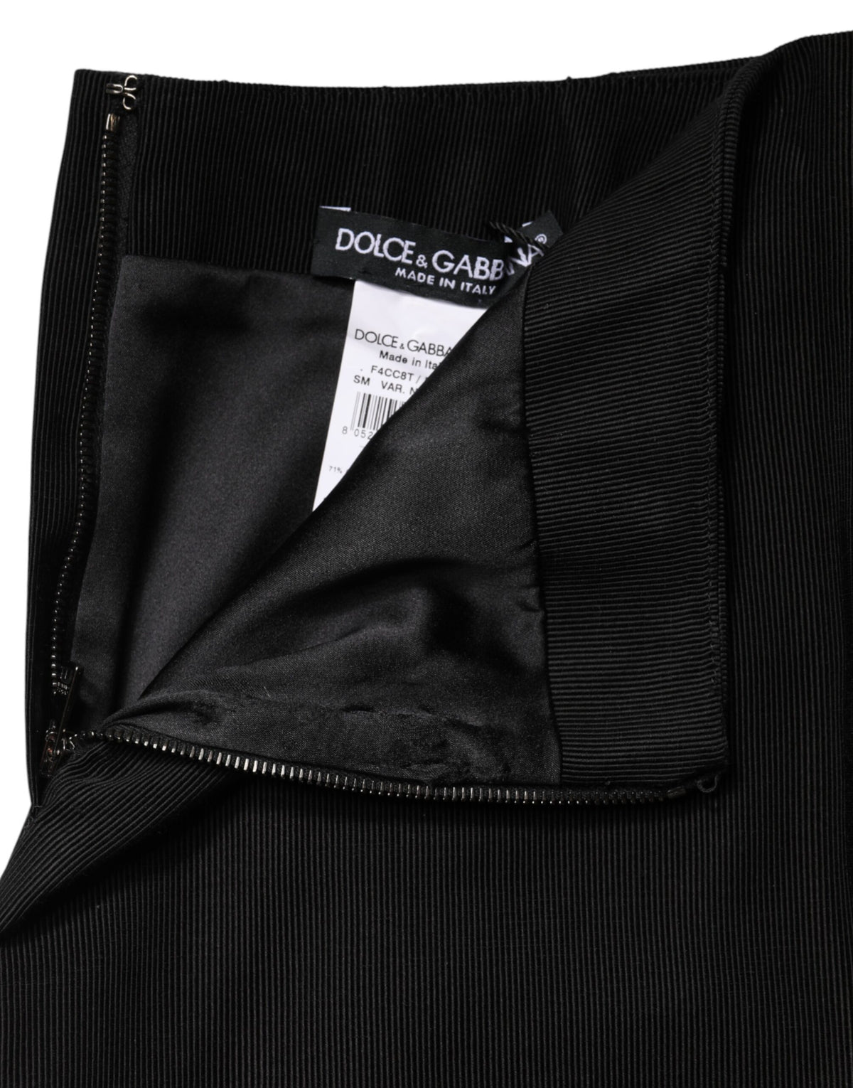 Dolce & Gabbana Black Cotton Pencil Cut High Waist Mini Women's Skirt