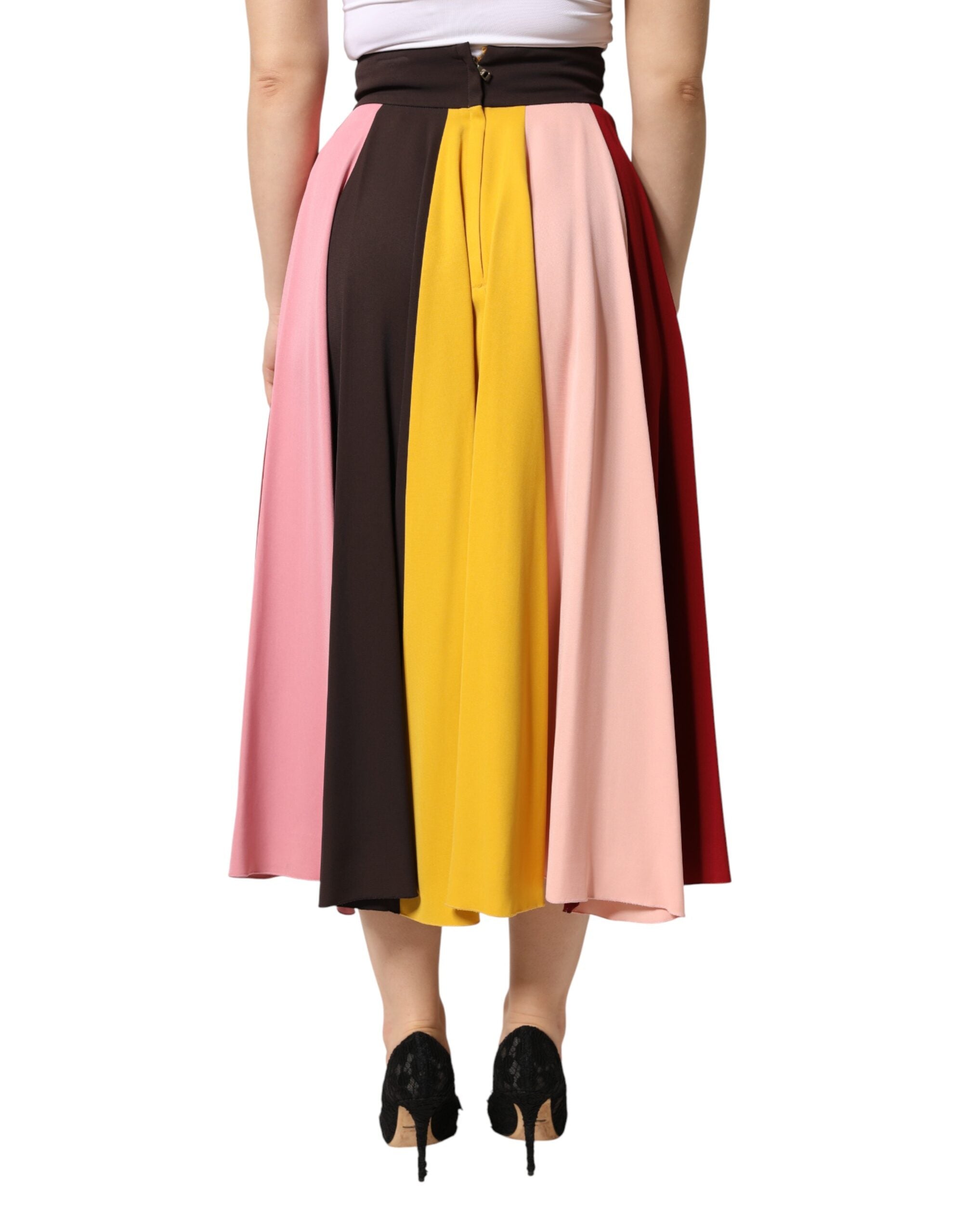 Dolce & Gabbana Multicolor Viscose High Waist Midi Women's Skirt (Pre-Owned)
