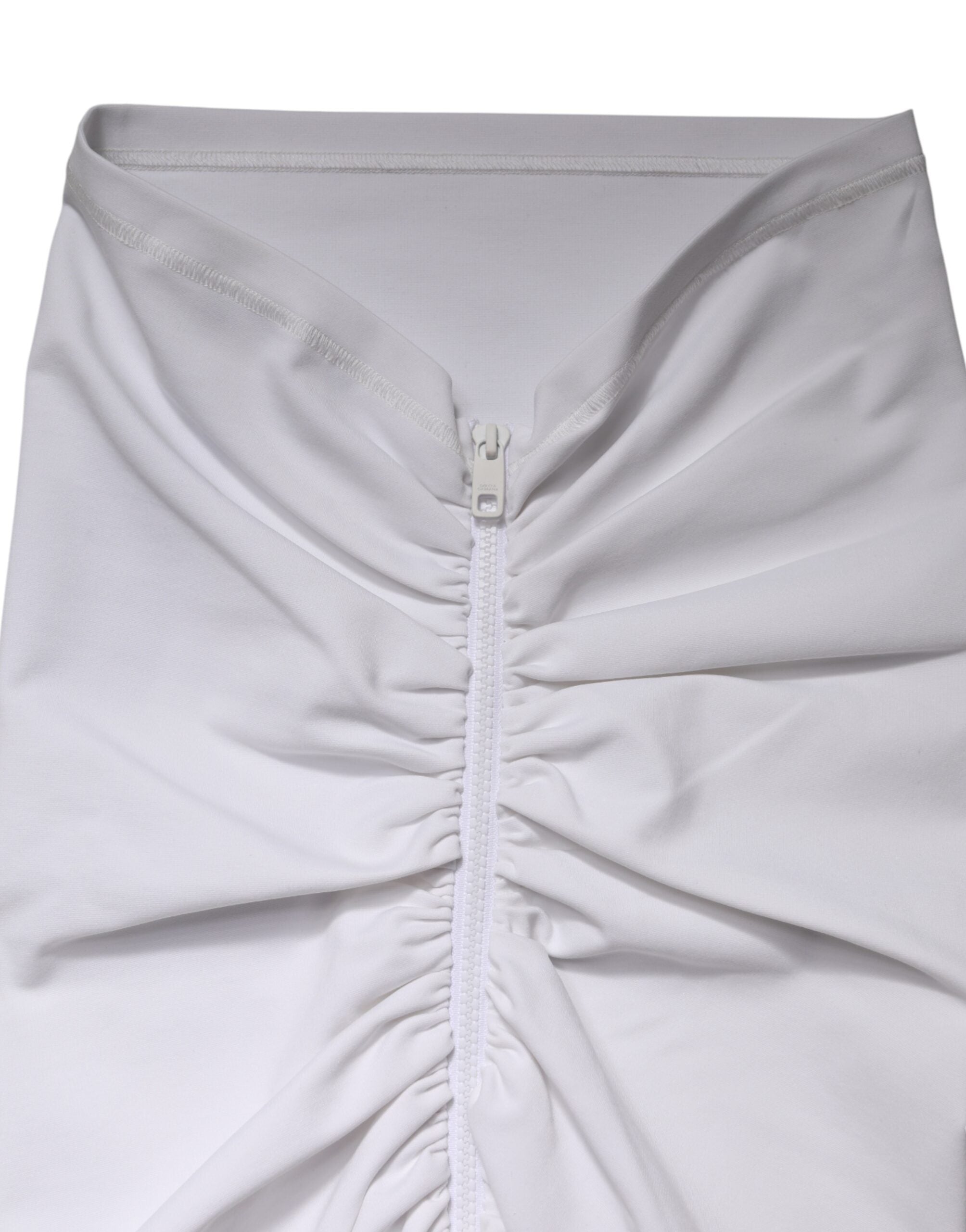 Dolce & Gabbana White Viscose Pencil Cut High Waist Mini Women's Skirt