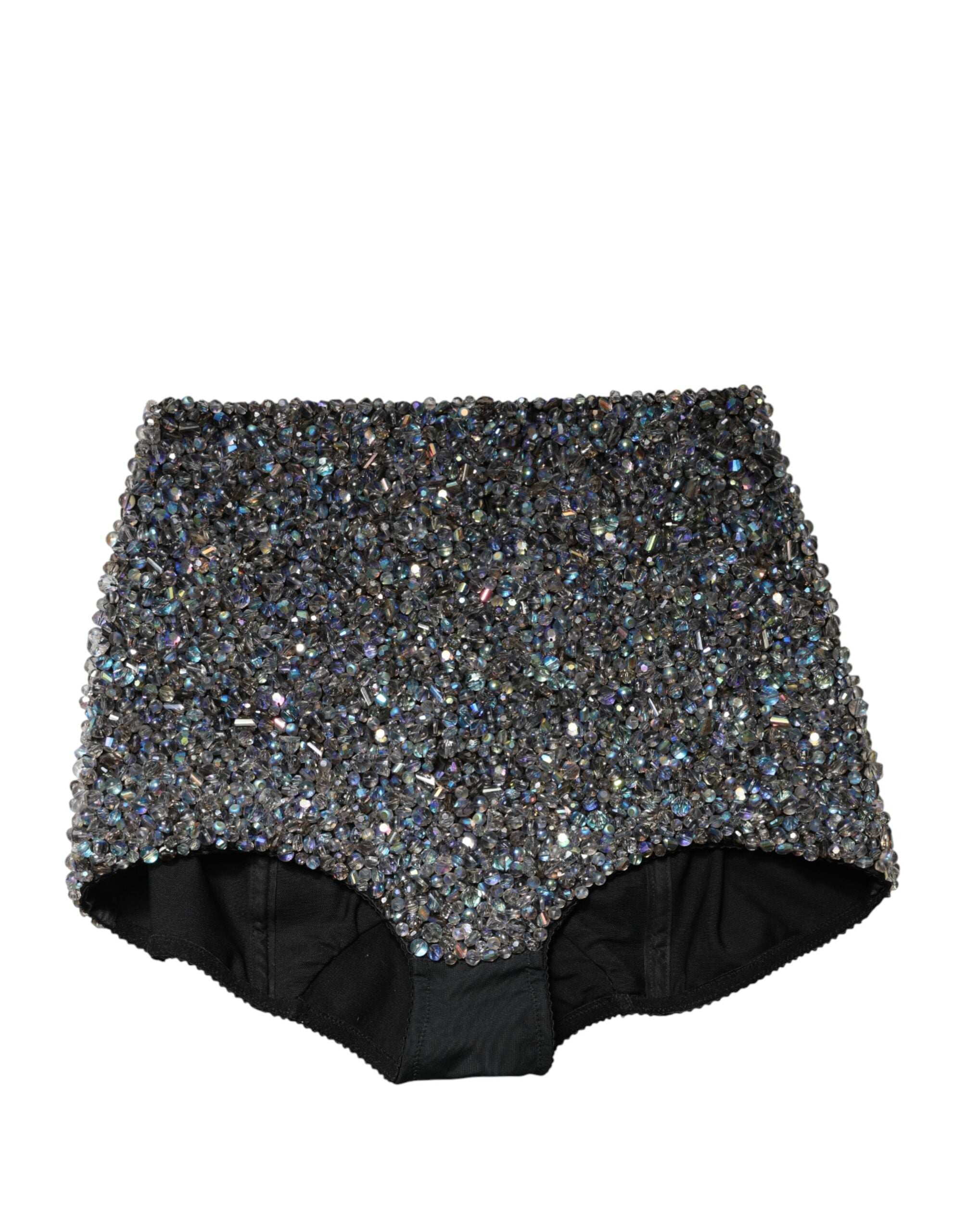 Dolce & Gabbana Multicolor Embellished High Waist Hot Pants Women's Shorts