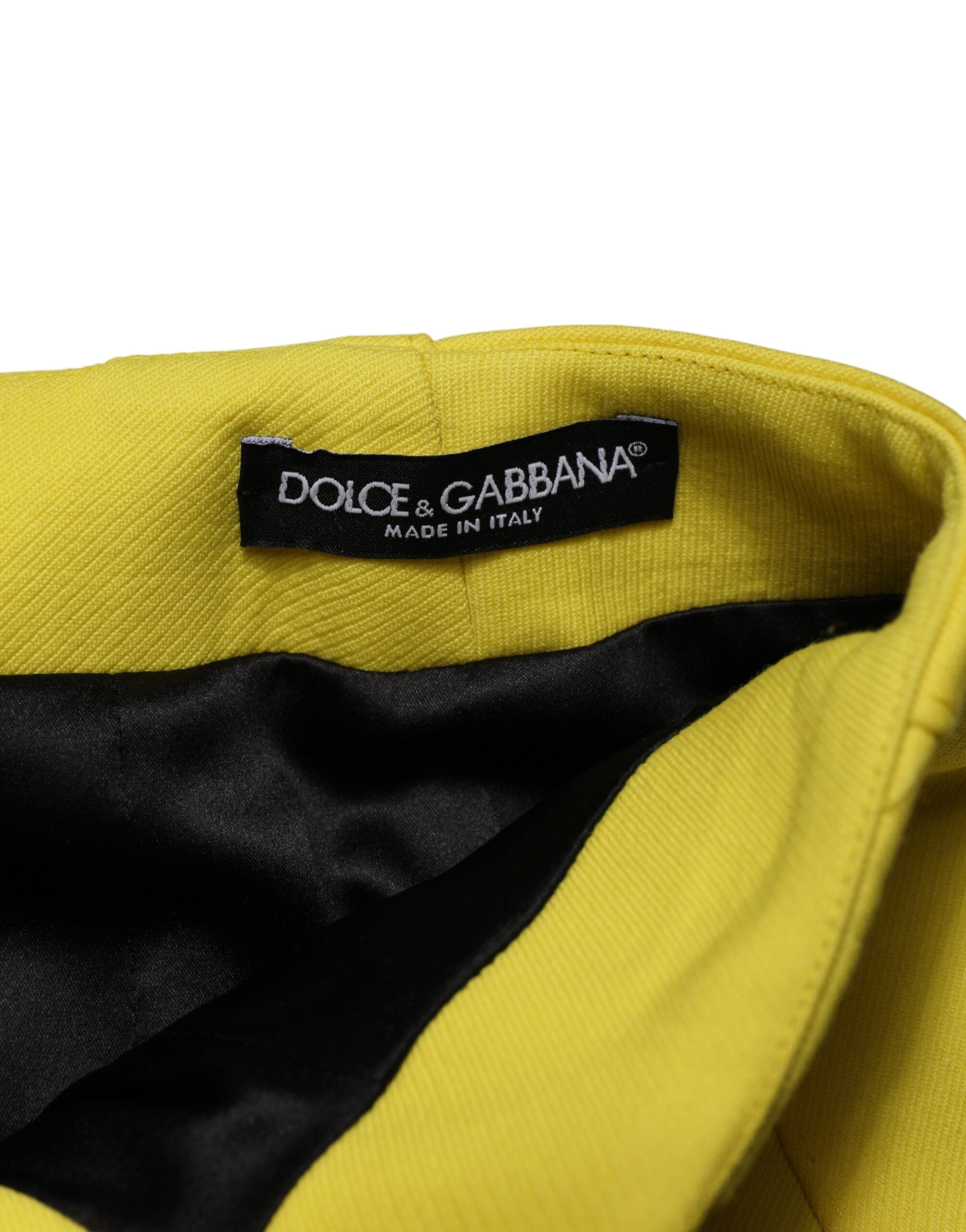 Dolce & Gabbana Yellow Wool Buttoned High Waist Mini Women's Skirt (Pre-Owned)