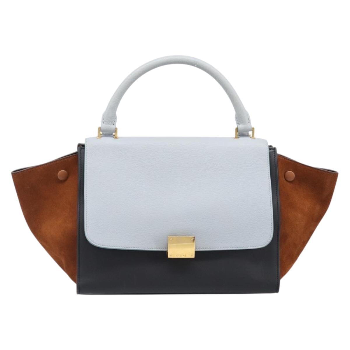 Celine Trapeze Leather Blue Leather Handbag (Pre-Owned)
