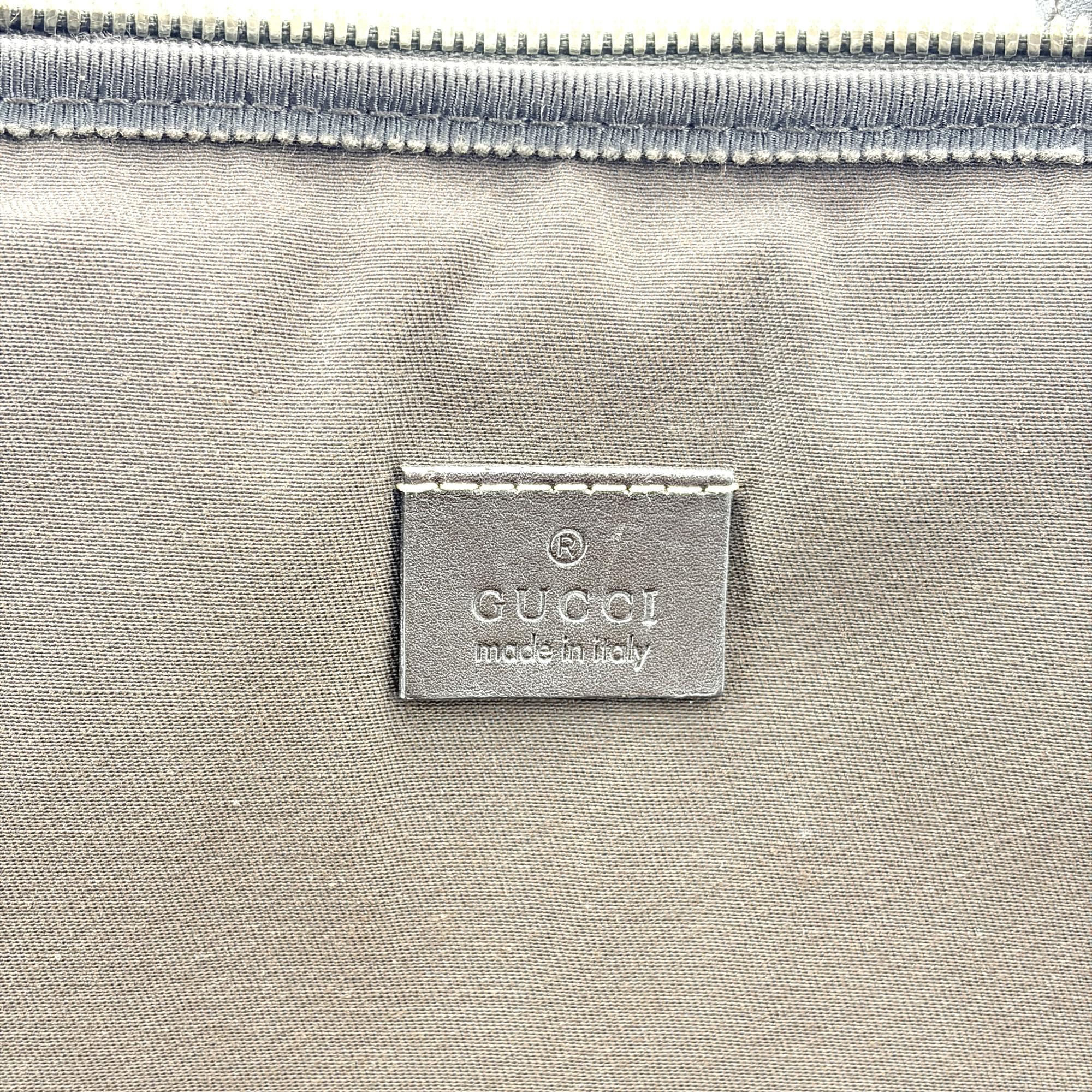 Gucci Laptop Gg Coated Canvas Brown Canvas Briefcase Bag (Pre-Owned)
