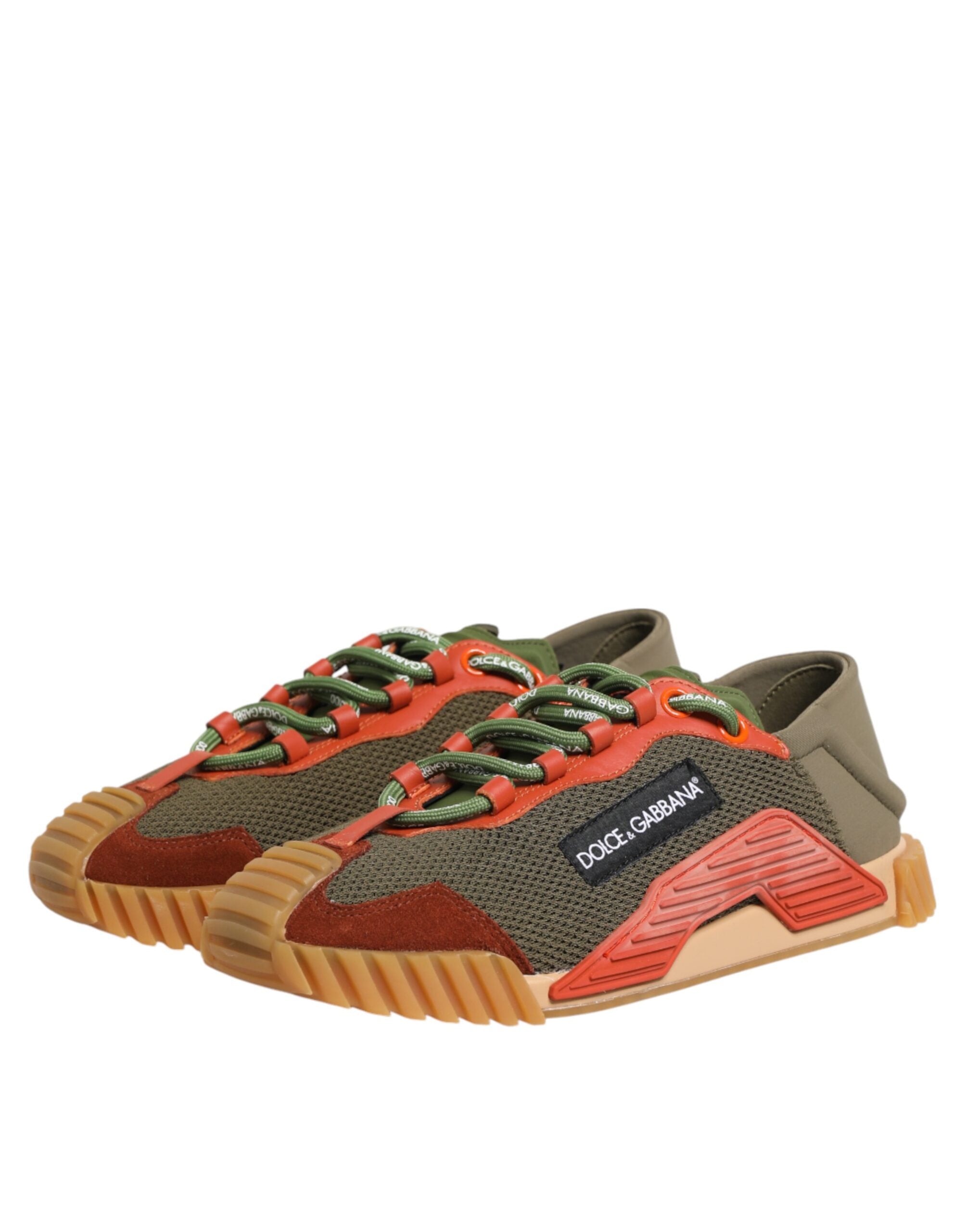 Dolce & Gabbana Multicolor Lace Up Low Top NS1 Sneakers Men's Shoes