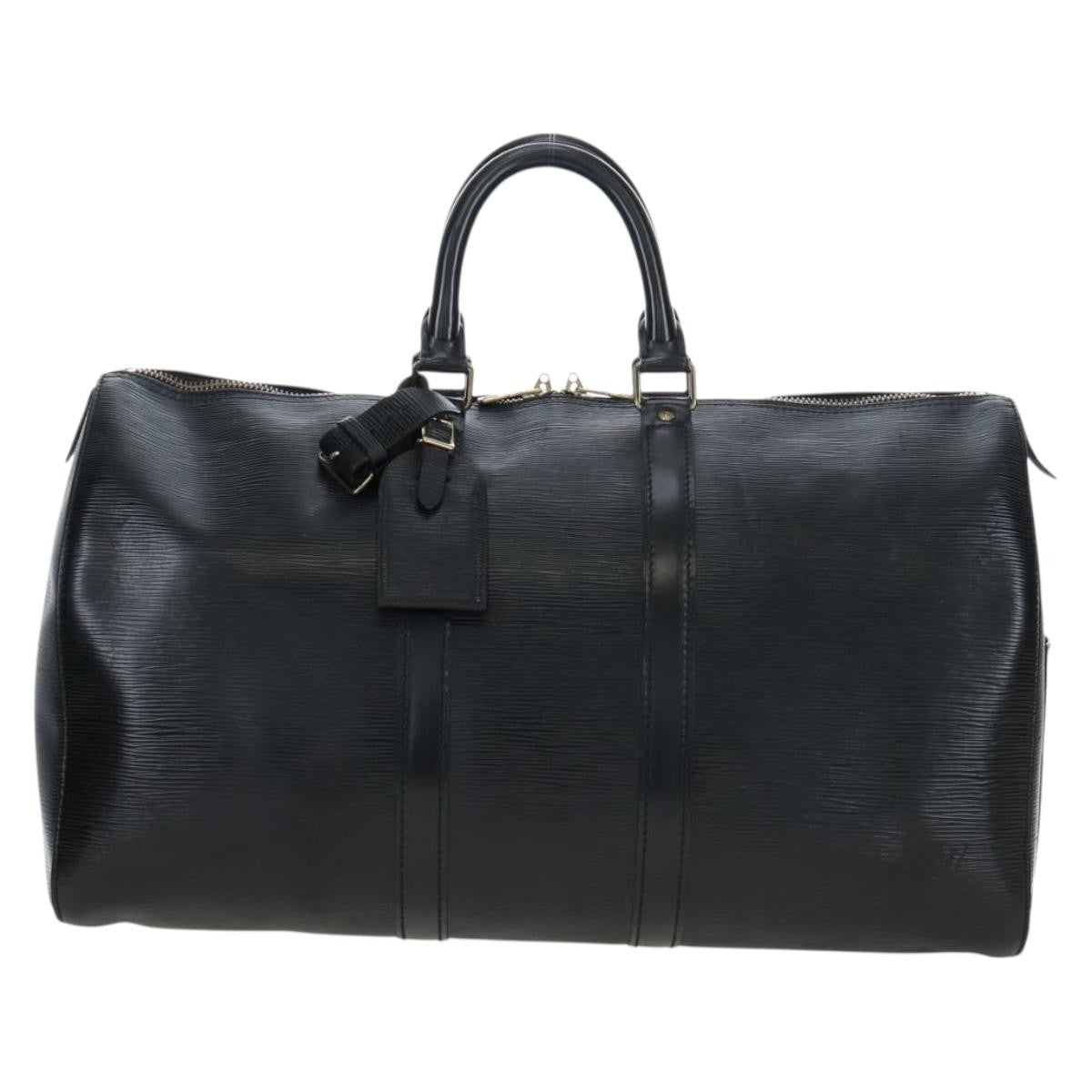 Louis Vuitton Keepall Epi Black Leather Travel Bag Bag (Pre-Owned)