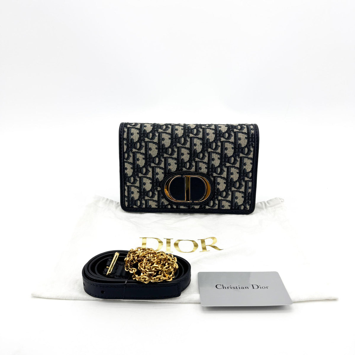 Christian Dior 30 Montaigne 2-In-1 Oblique Canvas Beige Canvas Clutche & Pouche Bag (Pre-Owned)