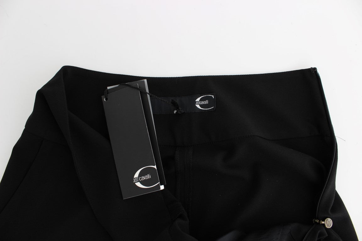 Just Cavalli Black High Waist Straight Trouser Formal Women's Pants