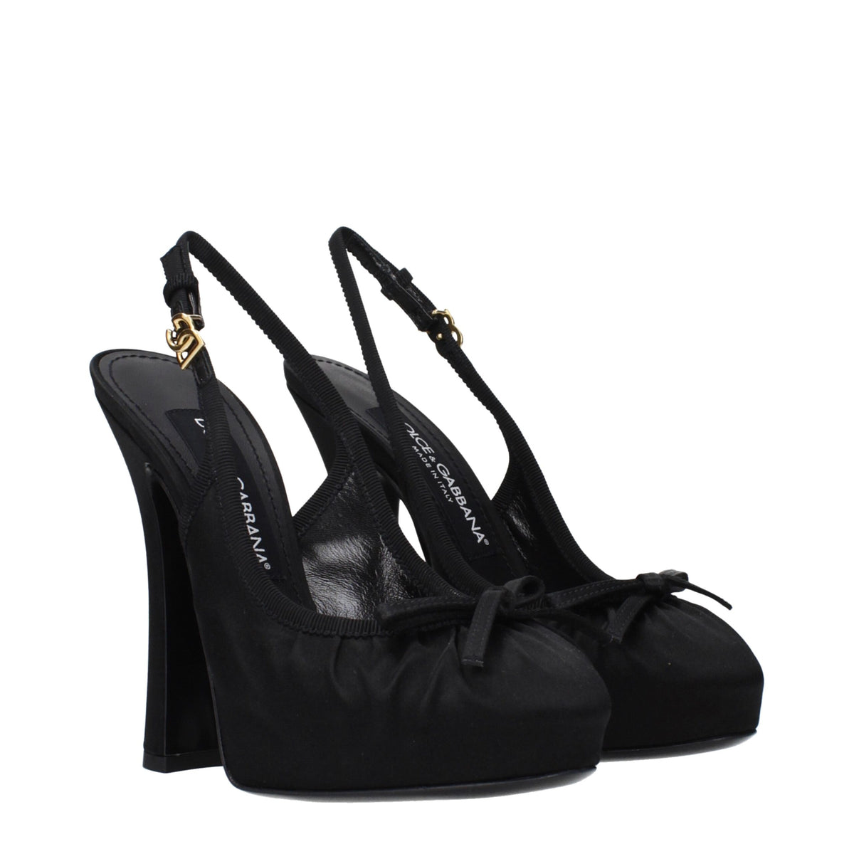 Dolce & Gabbana Black Satin High Heel Women's Pumps