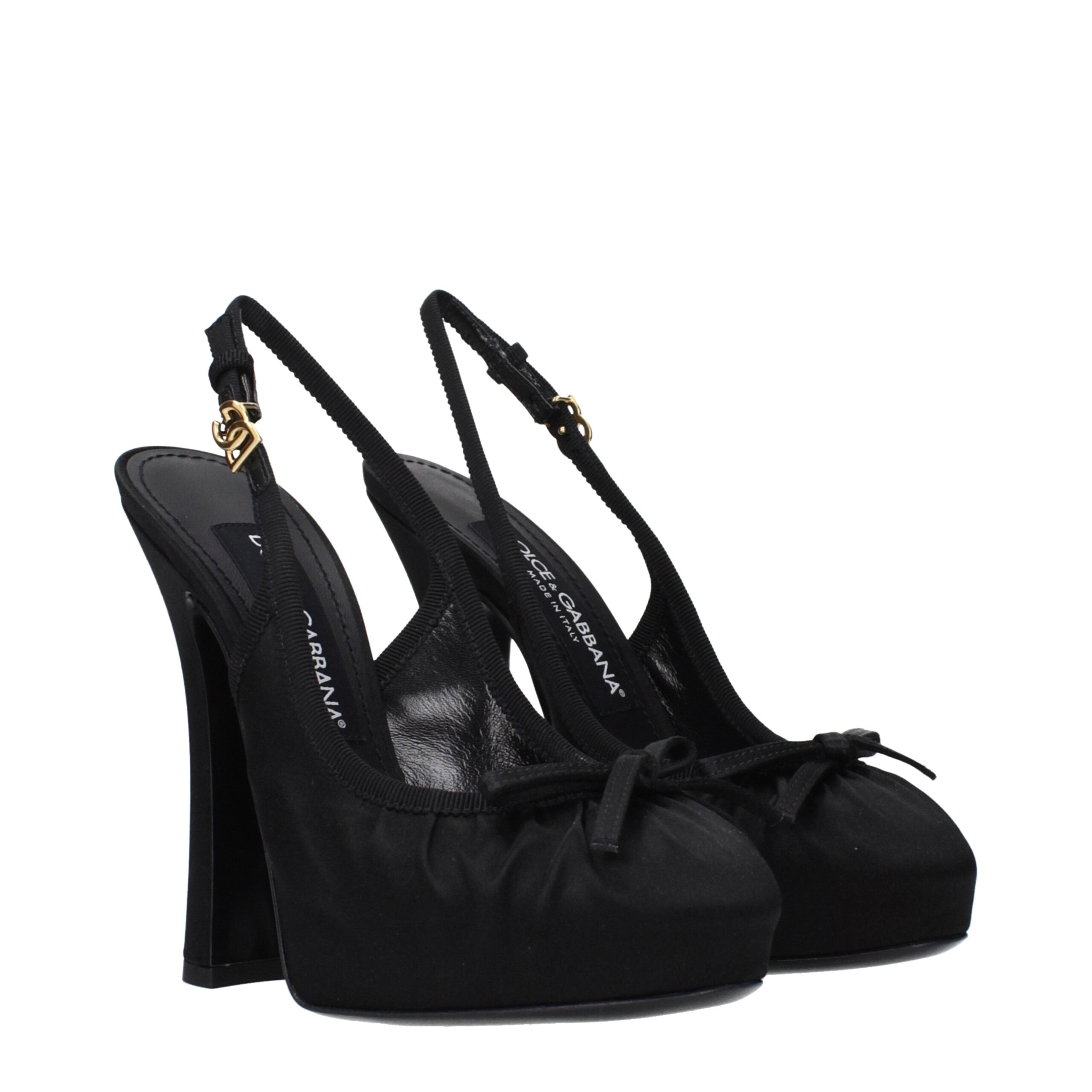 Dolce & Gabbana Black Satin High Heel Women's Pumps