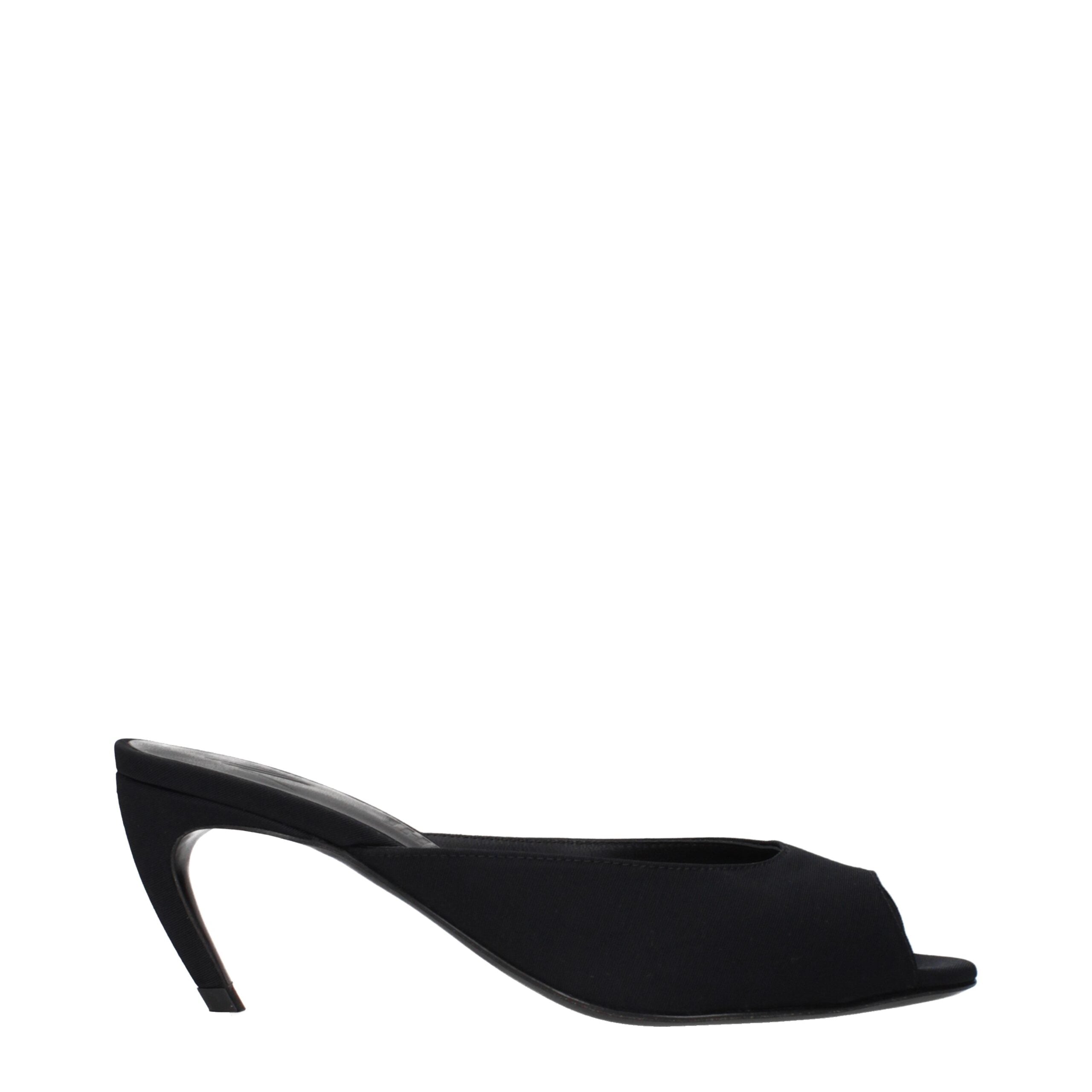 The Attico Black Fabric Flat Women's Sandals