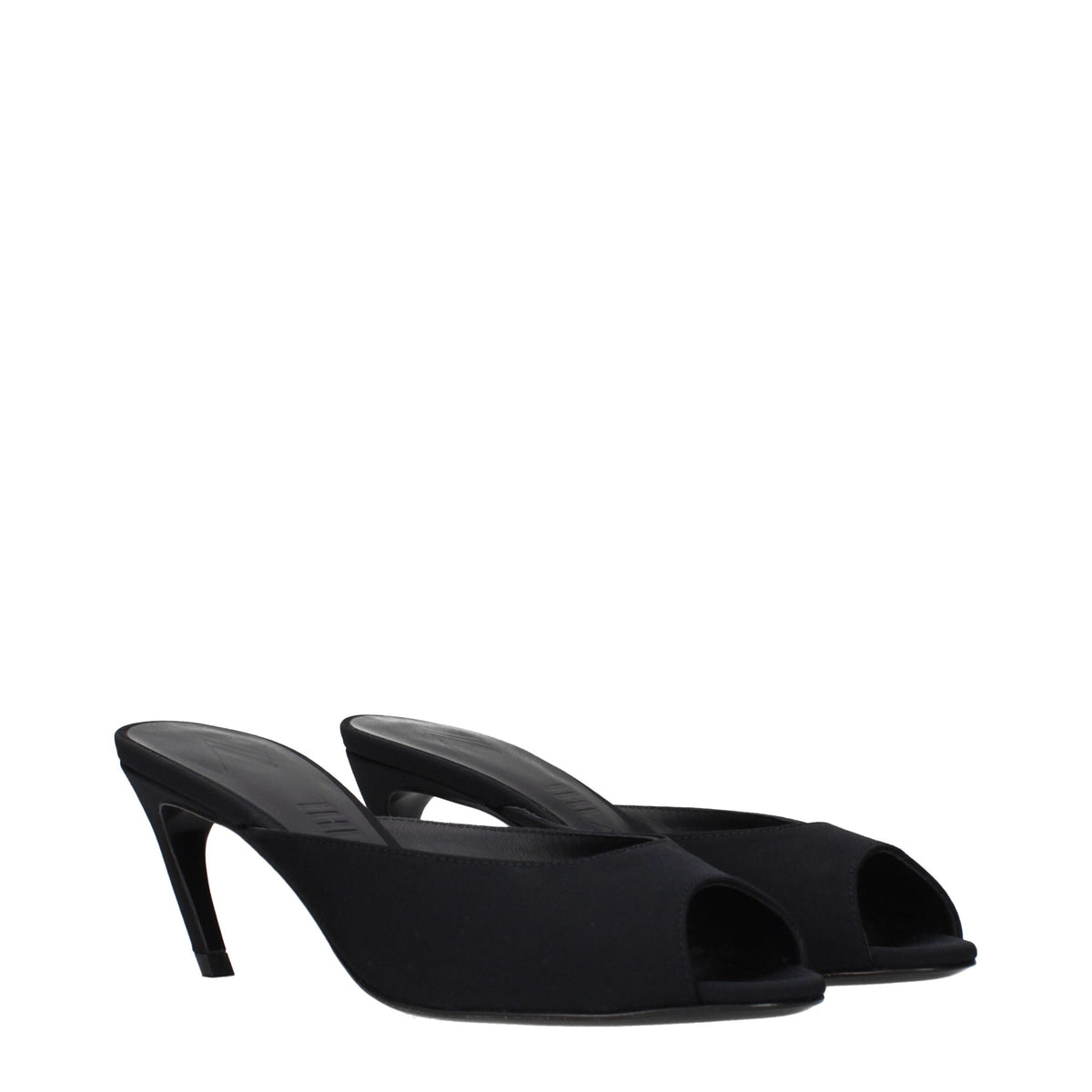 The Attico Black Fabric Flat Women's Sandals