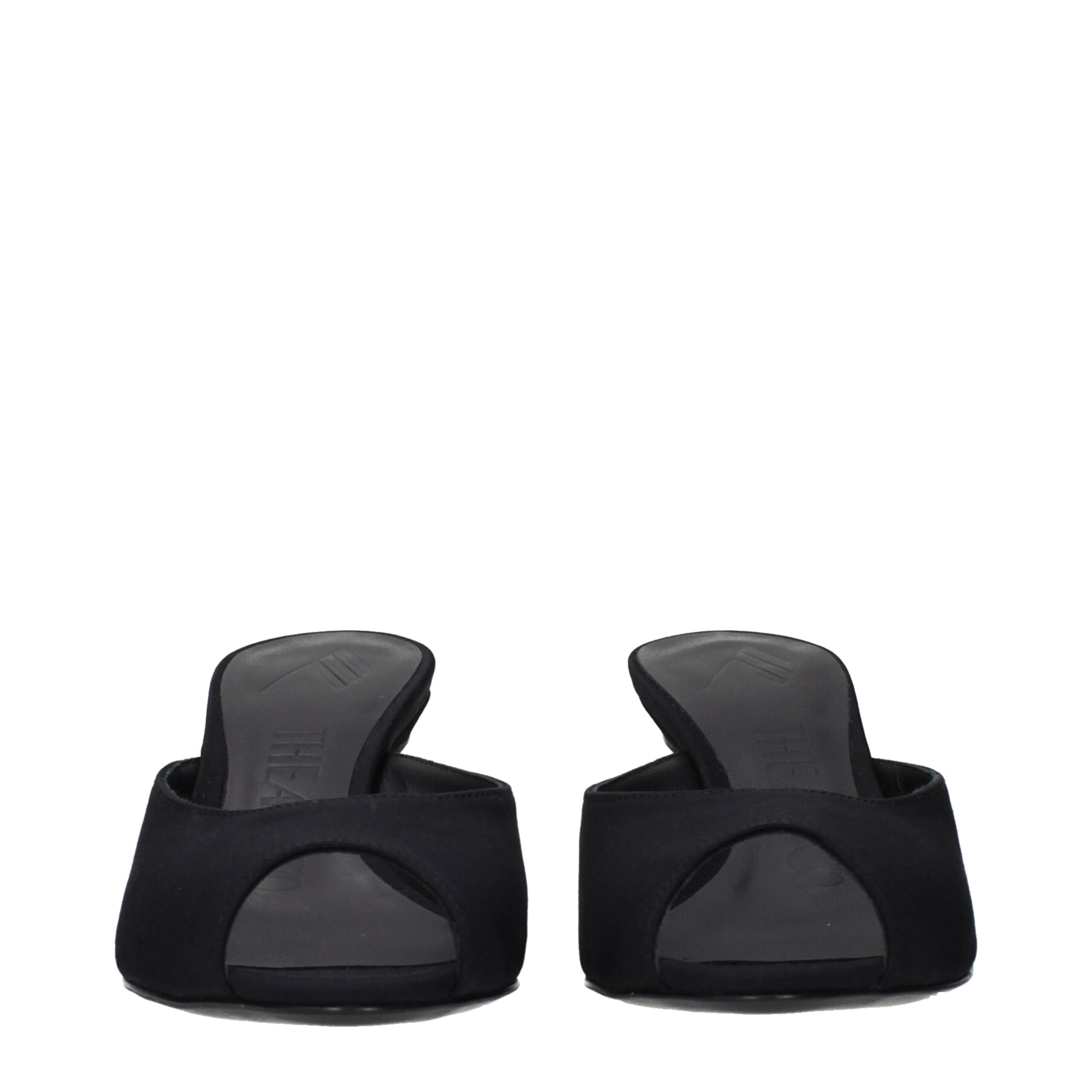 The Attico Black Fabric Flat Women's Sandals