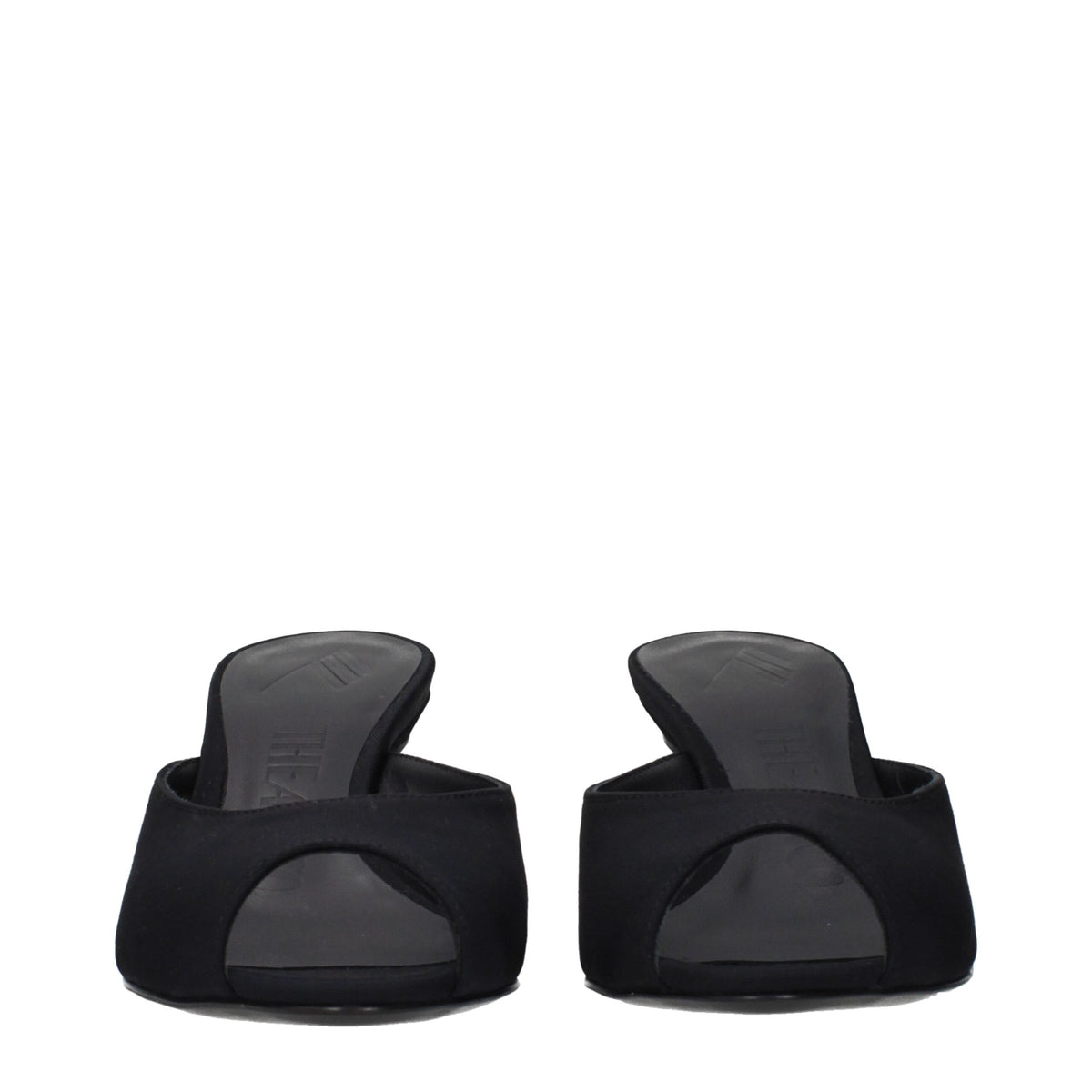 The Attico Black Fabric Flat Women's Sandals