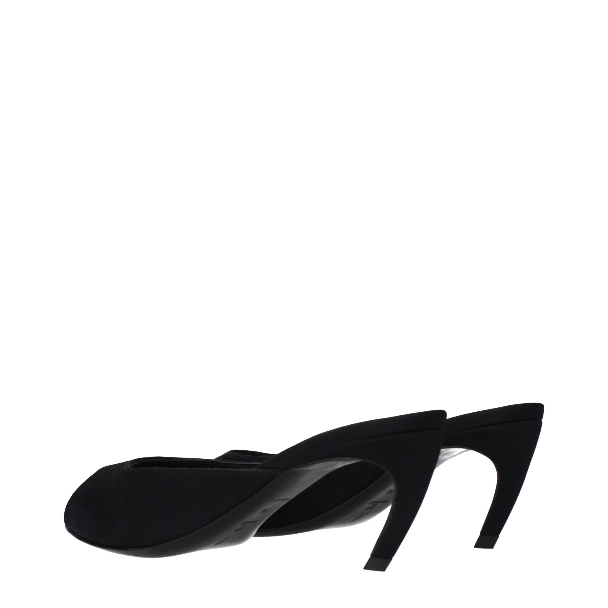 The Attico Black Fabric Flat Women's Sandals