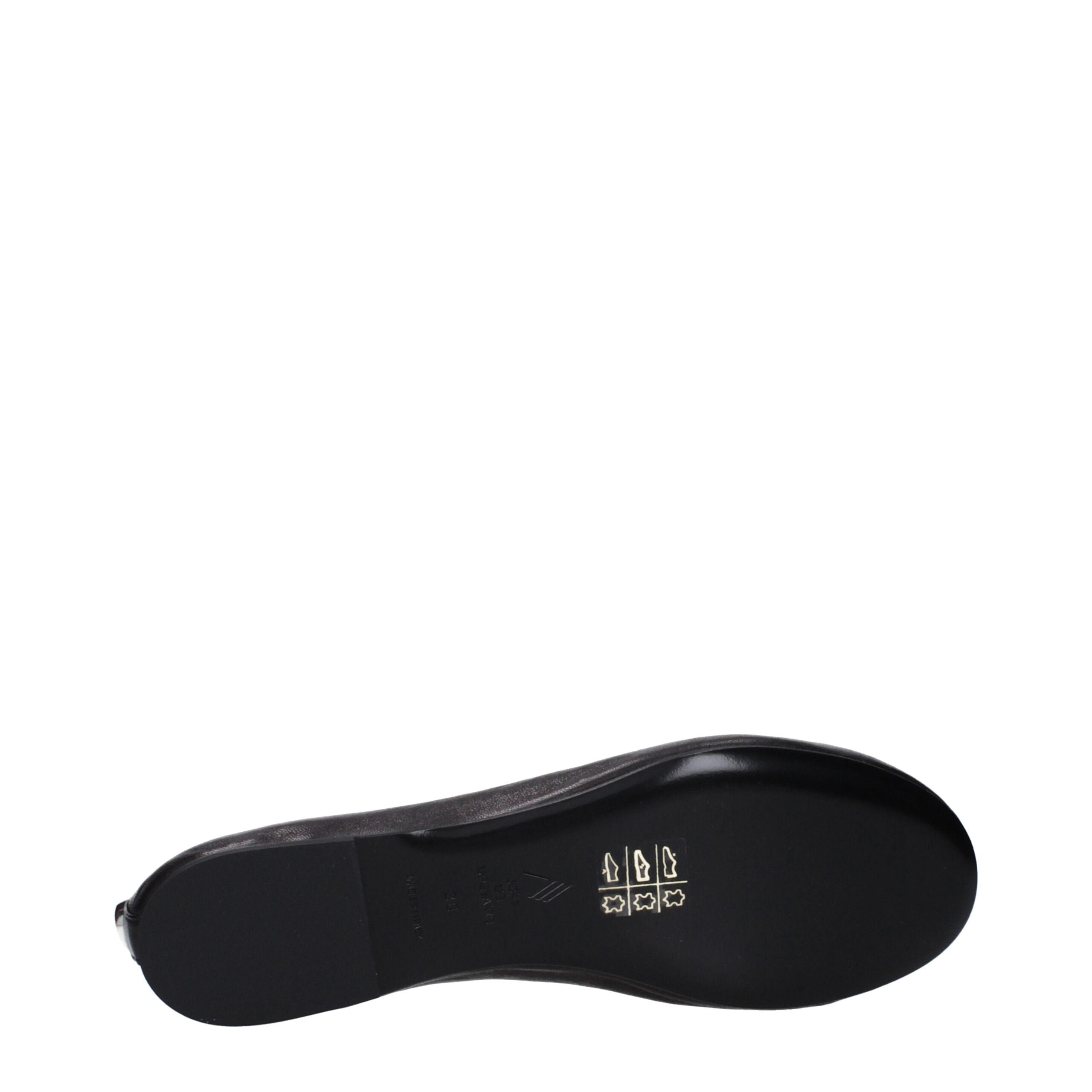 The Attico Black Leather Ballet Women's Flats