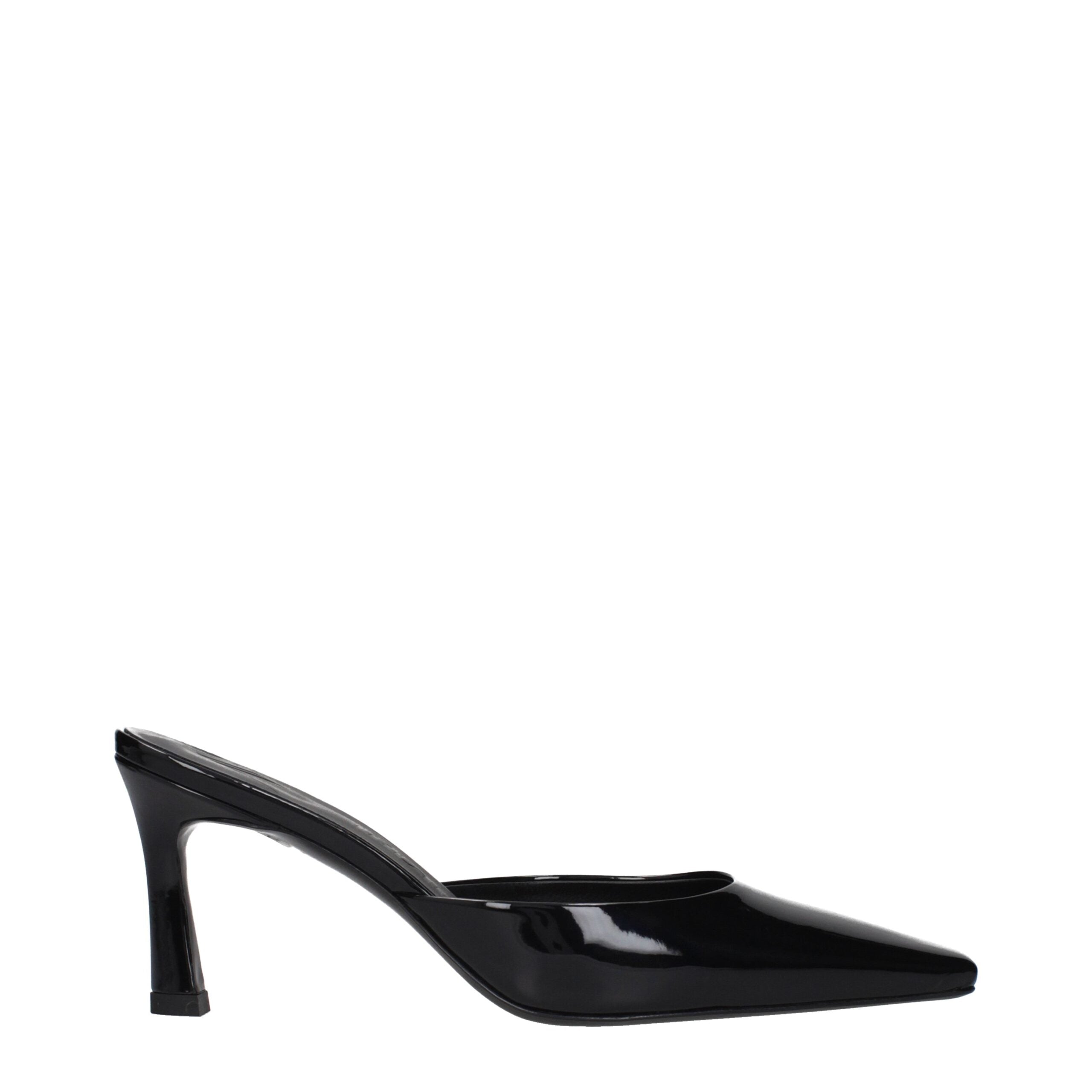 The Attico Black Leather Flat Women's Sandals
