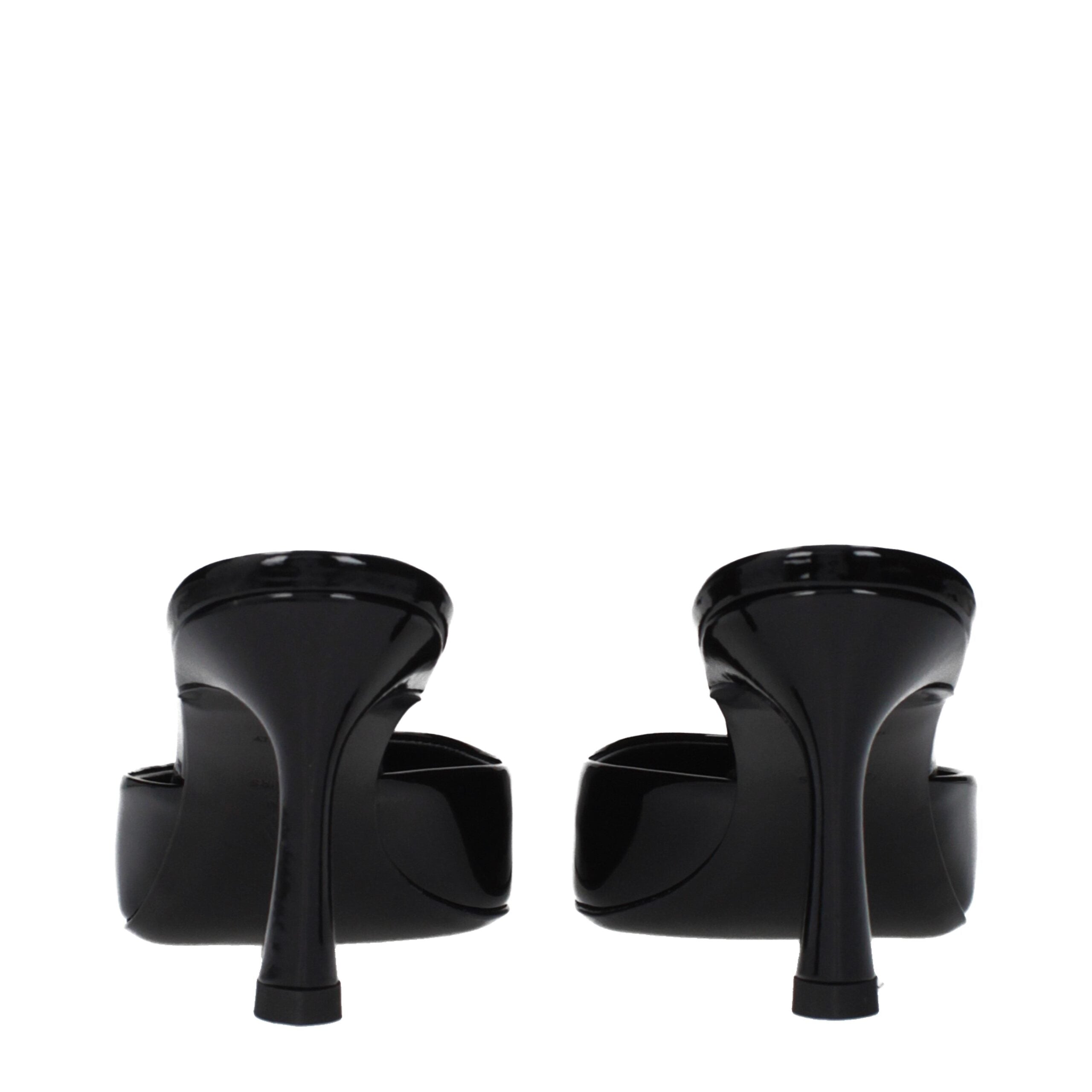 The Attico Black Leather Flat Women's Sandals