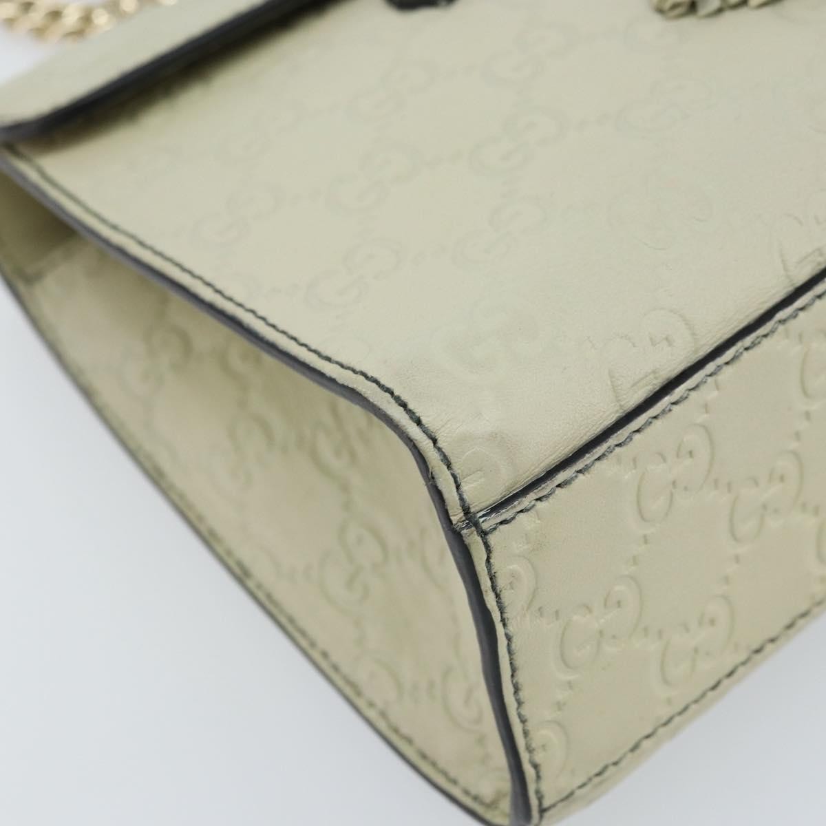 Gucci Emily Chain Flap Guccissima Leather Beige Leather Shoulder Bag Bag (Pre-Owned)