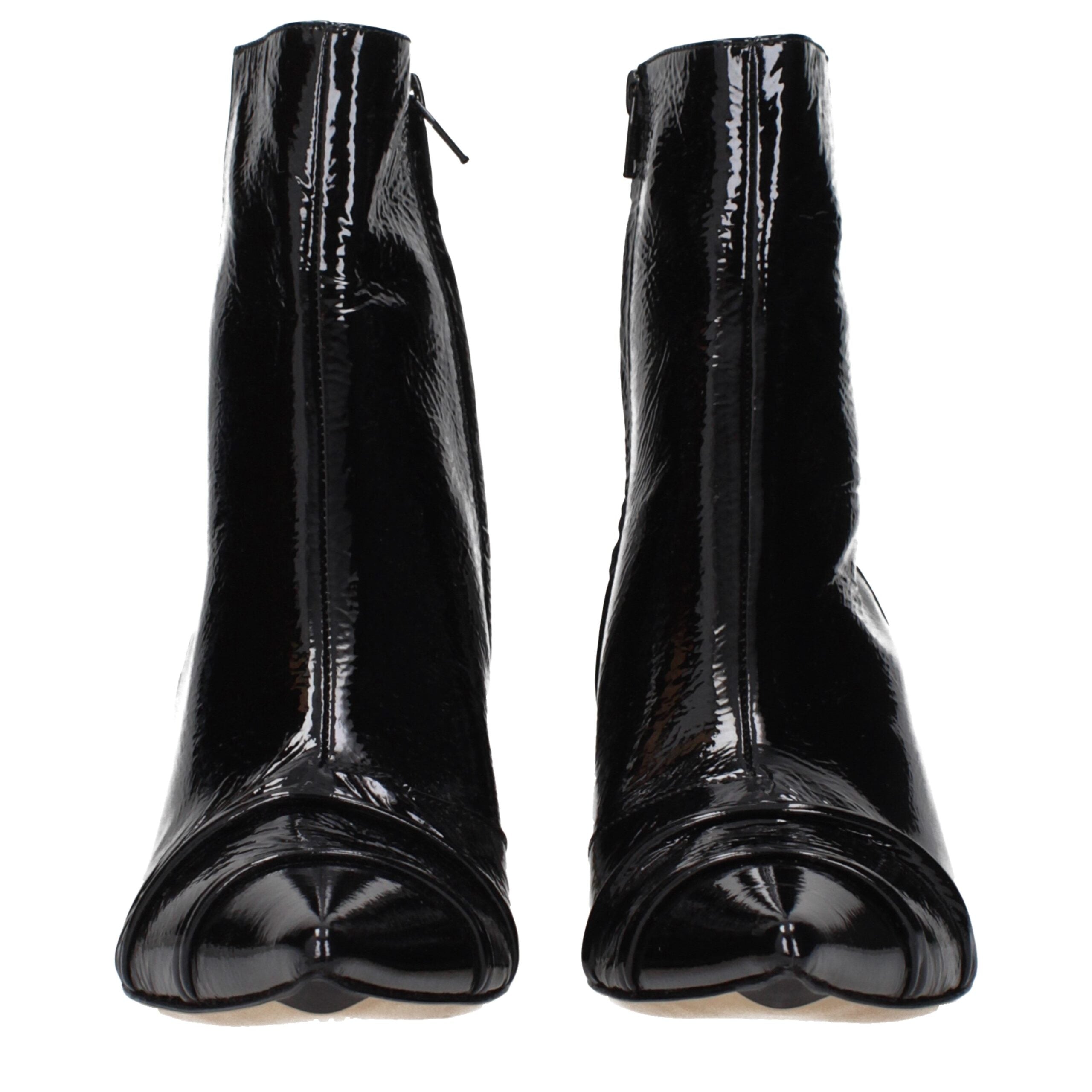 Maison Margiela Black Leather Ankle Women's Boots