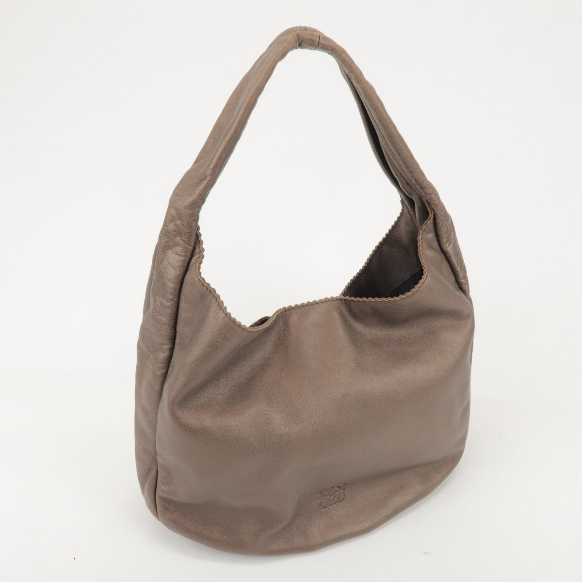 Loewe Anagram Leather Brown Leather Tote Bag Bag (Pre-Owned)
