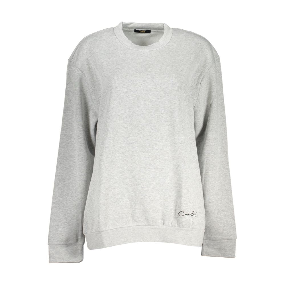 Cavalli Class Grigio Polyester Women Women's Sweatshirt