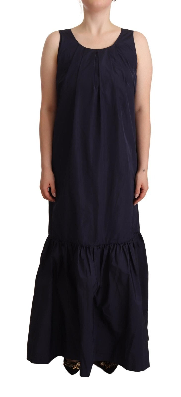 P.A.R.O.S.H. Navy Blue Sleeveless Round Neck Mermaid Long Women's Dress (Pre-Owned)