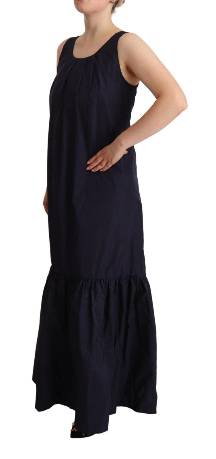 P.A.R.O.S.H. Navy Blue Sleeveless Round Neck Mermaid Long Women's Dress (Pre-Owned)
