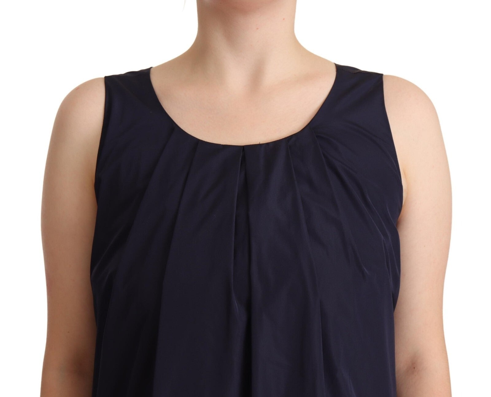 P.A.R.O.S.H. Navy Blue Sleeveless Round Neck Mermaid Long Women's Dress (Pre-Owned)