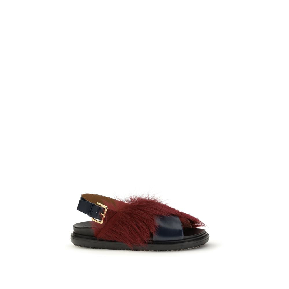 Marni Multicolor Calf Leather Bos Taurus Flat Women's Sandals
