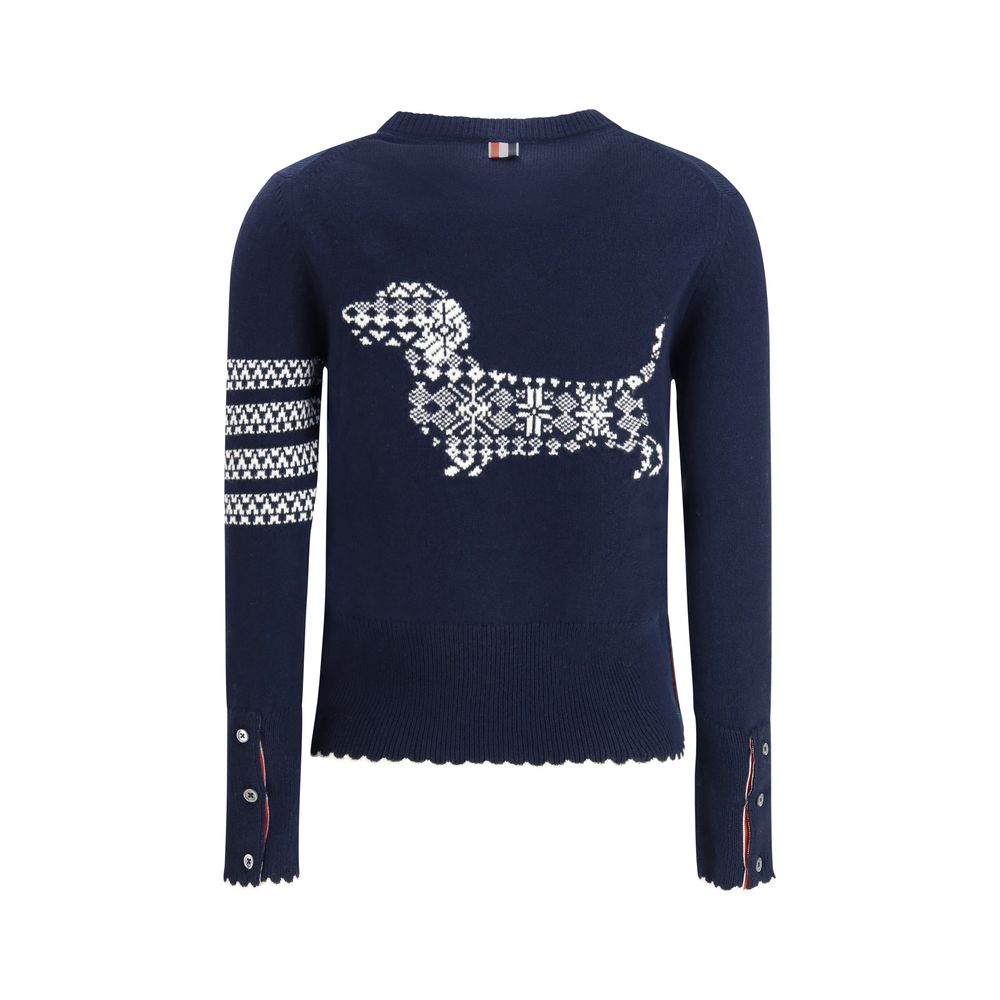 Thom Browne Blue Wool Oves Aries Women's Sweatshirt