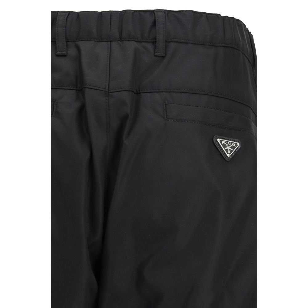 Prada Black Recycled Polyamide Casual Men's Pants