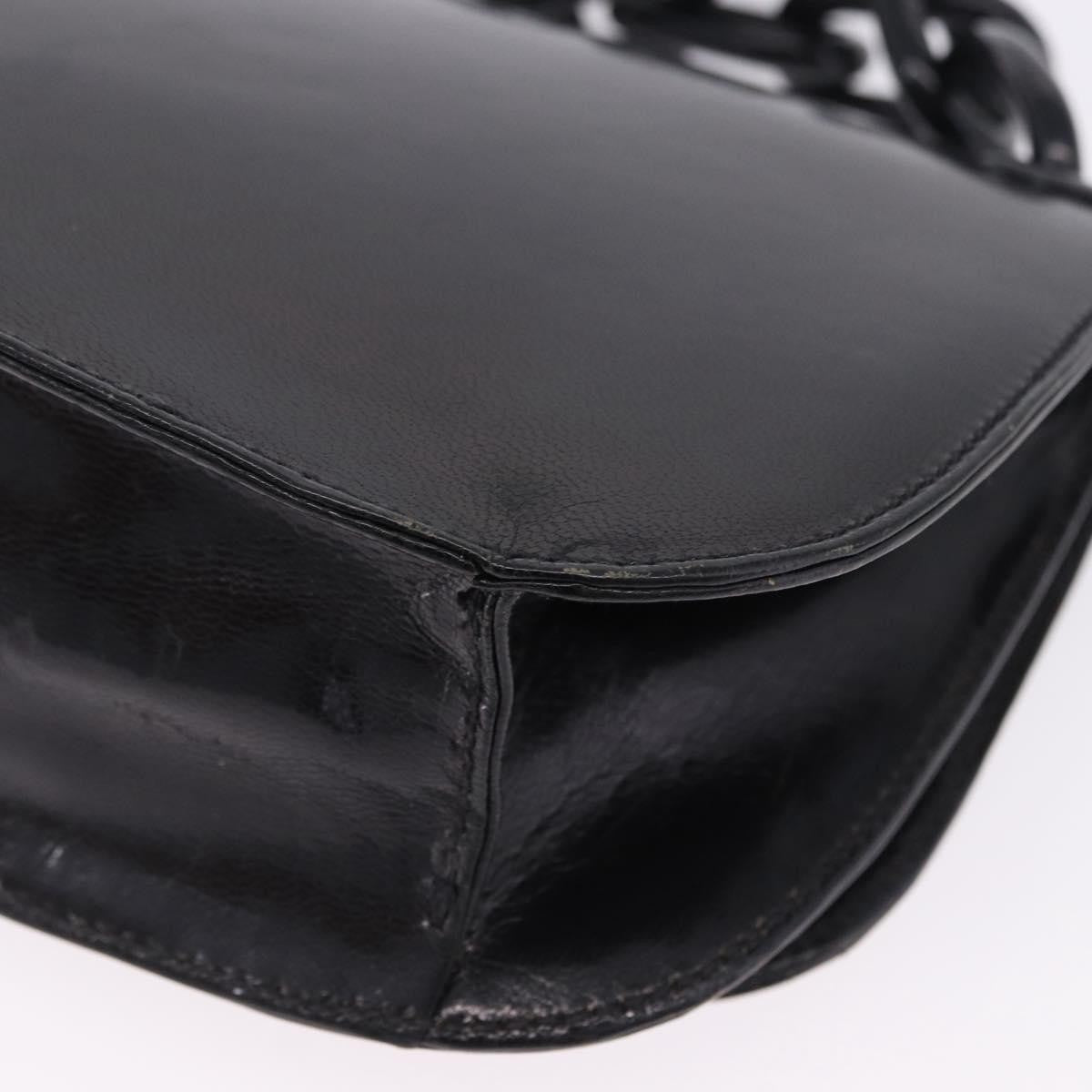 Prada Chain Shoulder Leather Black Leather Shoulder Bag Bag (Pre-Owned)