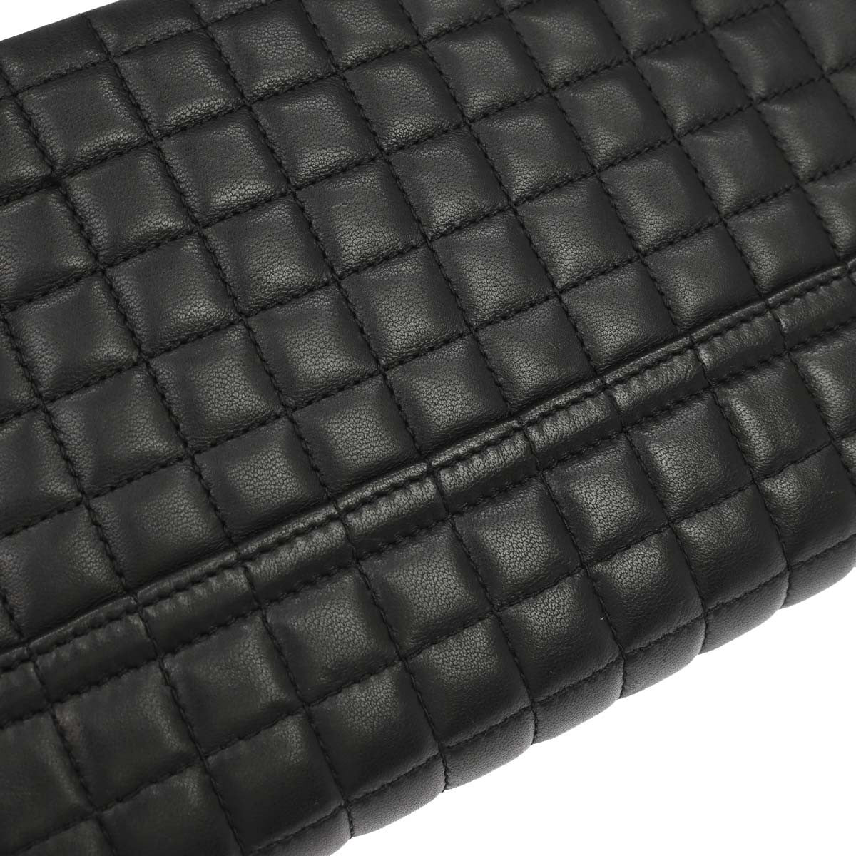 Chanel Camellia No.5 Chain Flap Quilted Lambskin Black Leather Shoulder Bag Bag (Pre-Owned)