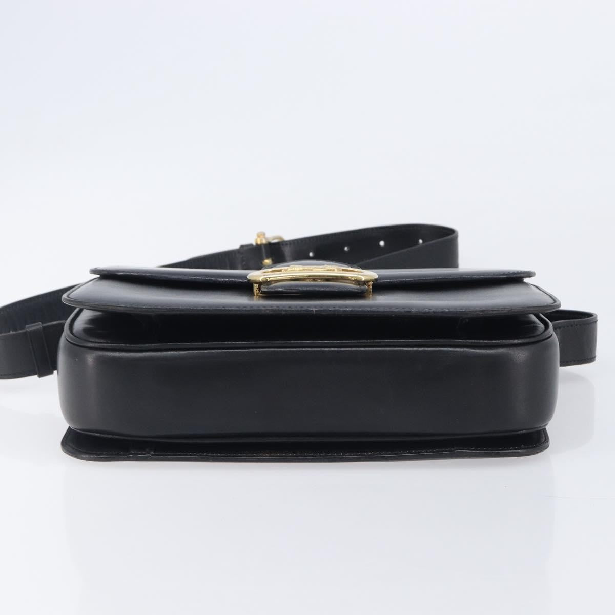 Celine Horse Carriage Leather Black Leather Shoulder Bag Bag (Pre-Owned)