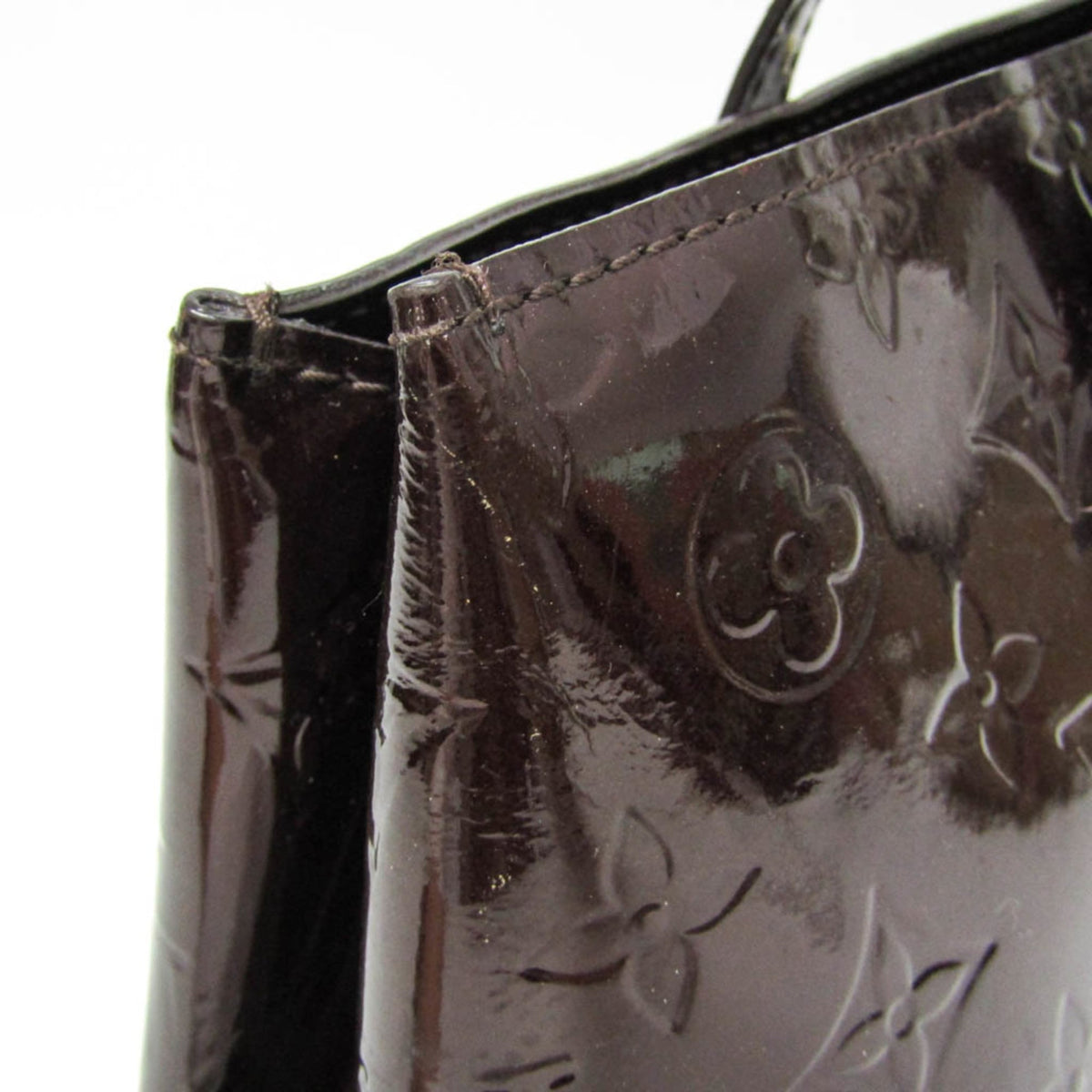 Louis Vuitton Wilshire Monogram Vernis Burgundy Patent_Leather Handbag (Pre-Owned)