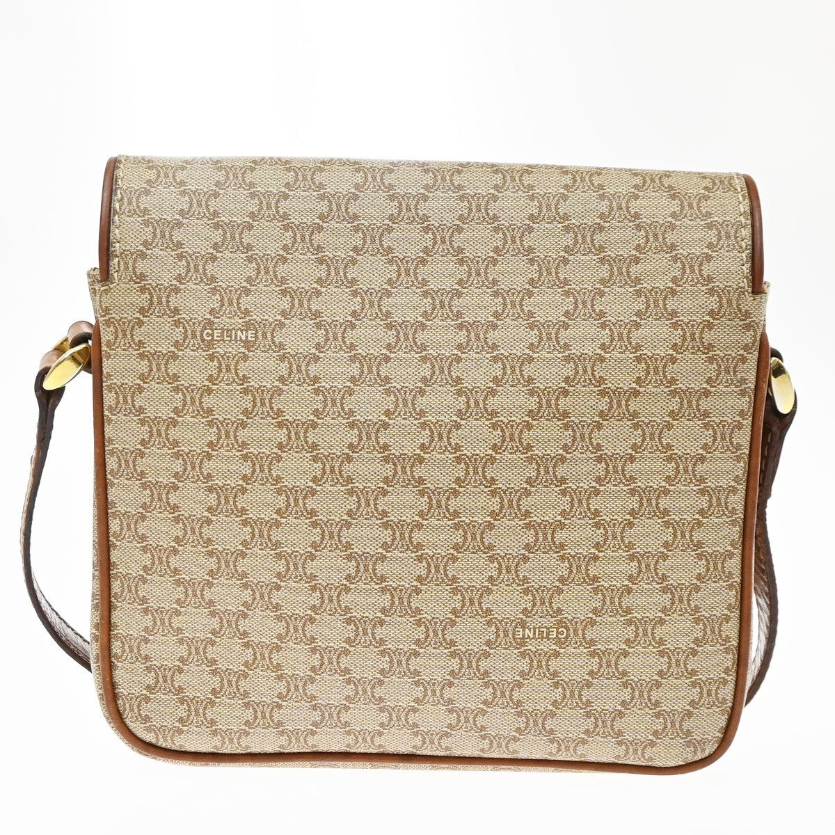 Celine Vintage Macadam Canvas Beige Canvas Shoulder Bag Bag (Pre-Owned)