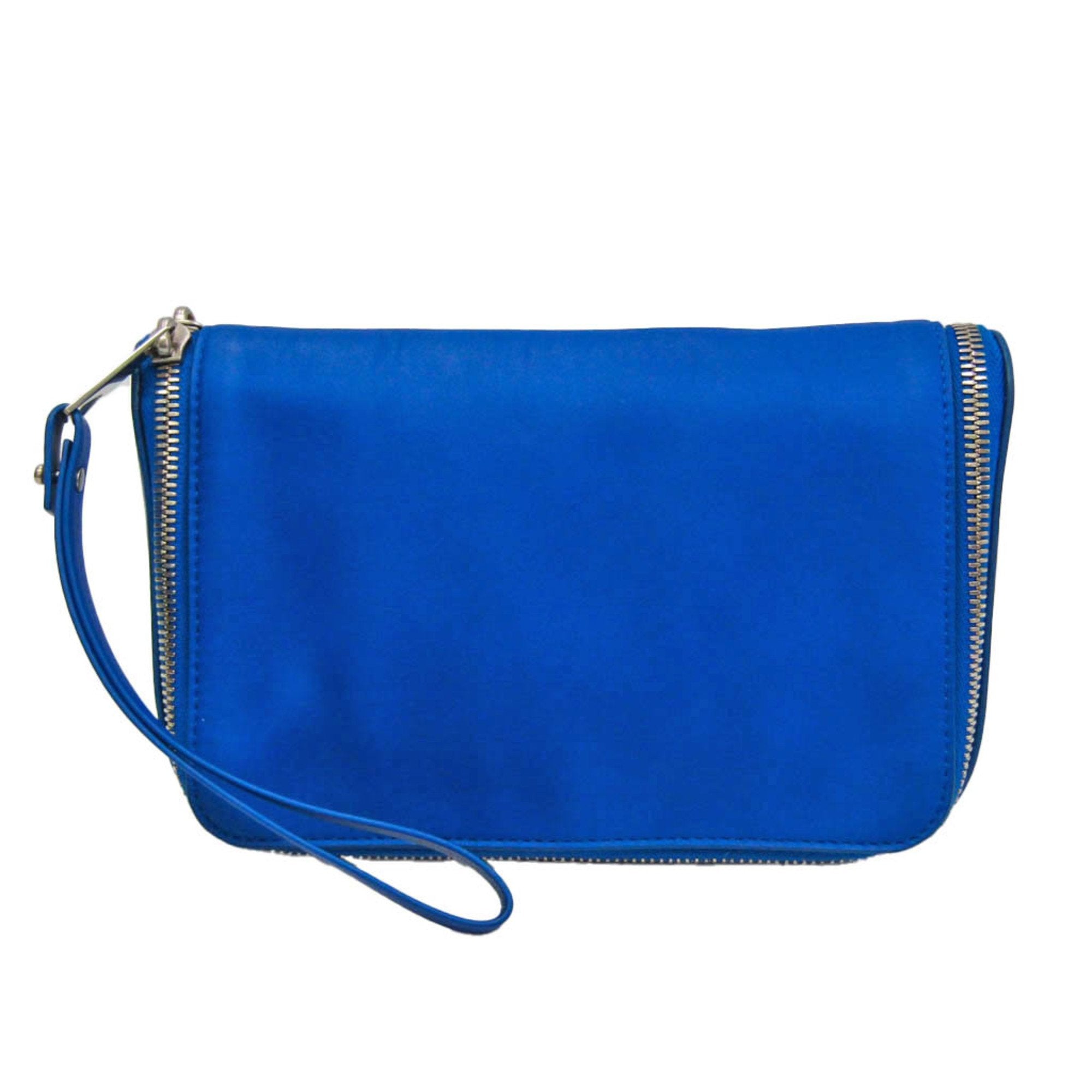 Bottega Veneta Blue Leather Clutch Bag (Pre-Owned)